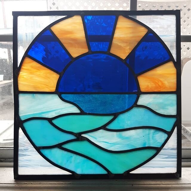Congratulations to our student, Joe, for completing his first window in our Stained Glass class! We love it!!! #sandiegoart #art #artclasses #artist #sandiego #stainedglassclass #stainedglassSD