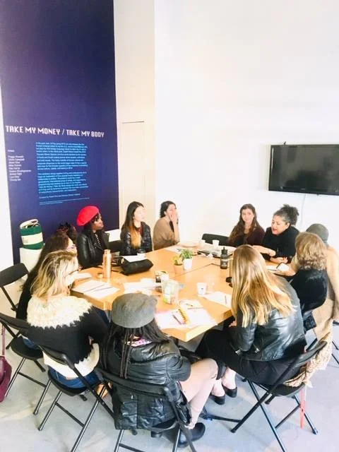 Members attend a session of Coffee Conversations at LACE, 2019