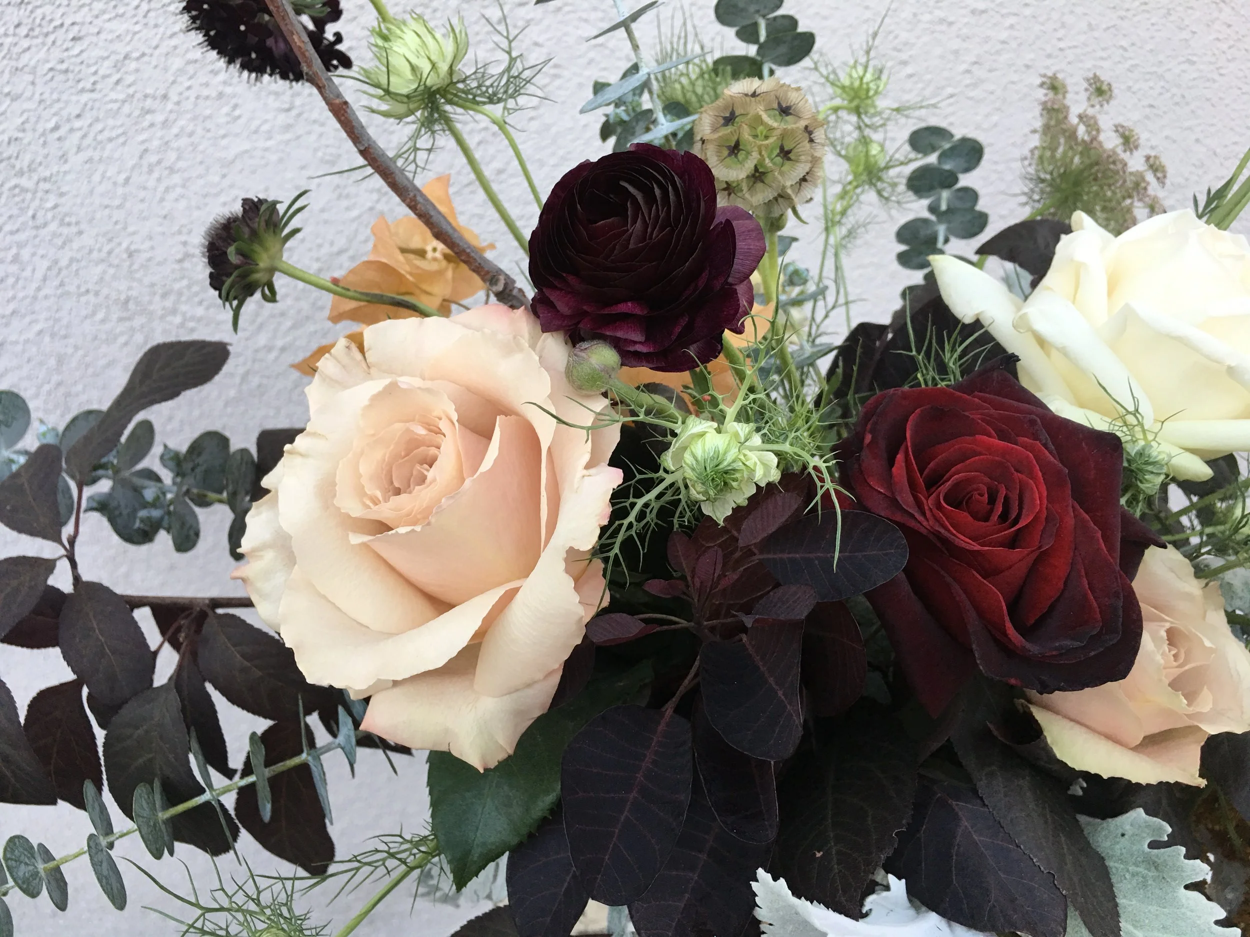 August wedding flowers detail
