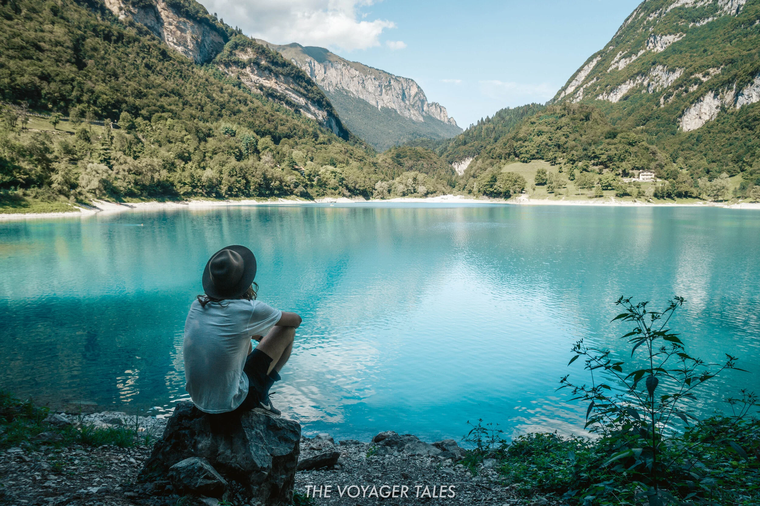 Lago di Tenno in the Dolomites, Italy