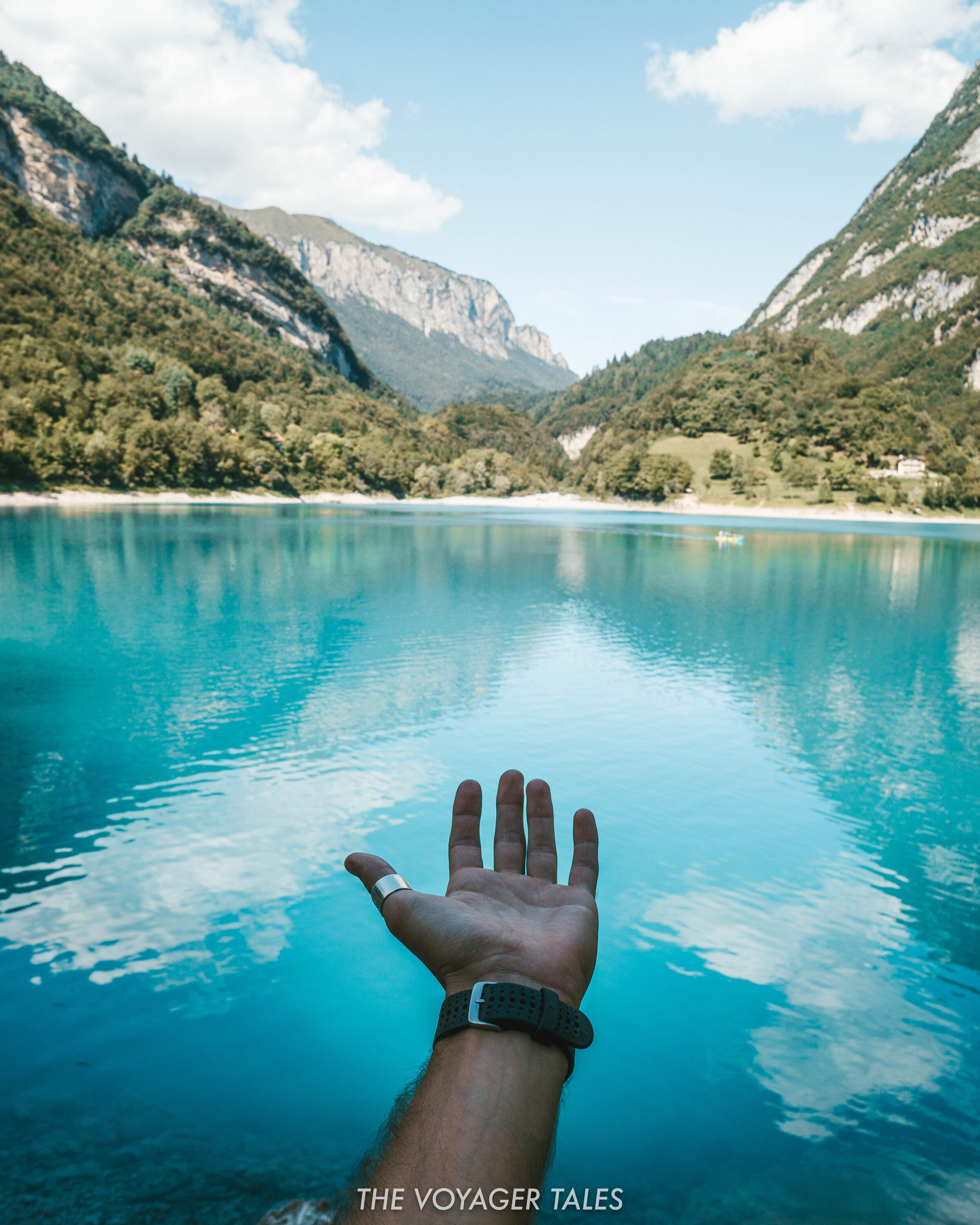 Lago di Tenno in the Dolomites, Italy