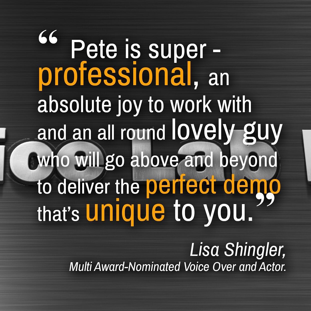 More nice words from a lovely person. Thanks @shingler3910 for making me blush professionally ☺️
So, #voiceoversofinstagram ! If you&rsquo;re in need of a new showreel, make it a @voice_lab_ltd #showreel 

#voiceovertalent #ukvoiceover #ukvoiceoverta