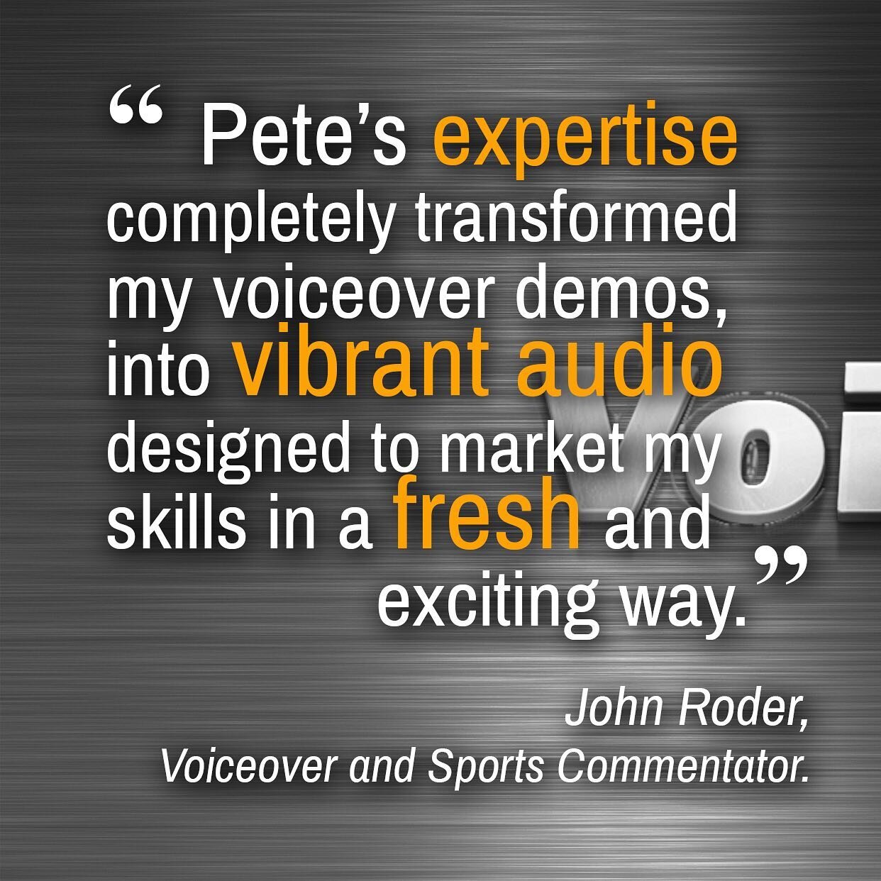 @johnrodercomm is one of the UK&rsquo;s best known #sportscommentator s, and it was huge fun working with him on his #voiceoverdemo 
If you need to leave your comfort zone and paint your #voiceover career a different colour, you need a VoiceLab #show