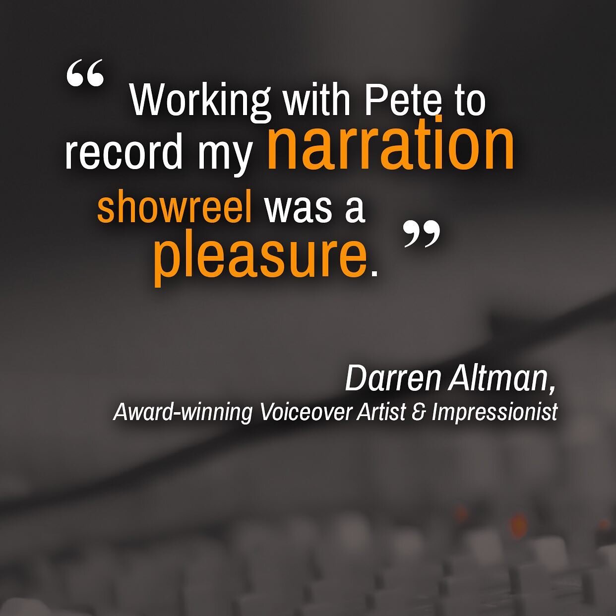 Thanks #impressionist and #voiceoverartist extraordinaire @darrenaltman_vo !
The pleasure was all mine.
😊

#voiceoversofinstagram
#showreel 
#voiceovertalent #ukvoiceover #ukvoiceovertalent #voice #voiceover #voiceovers #voicedemo #voiceoverdemo #vo