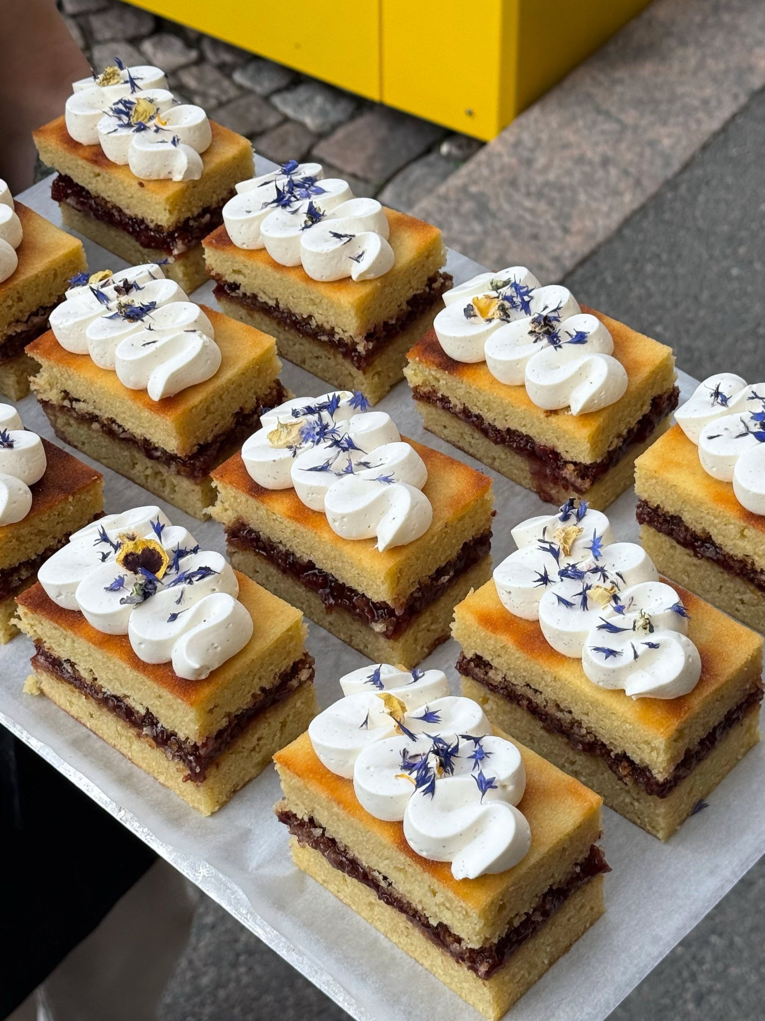 Almond cake with raspberry compote just hitting the counter &mdash; a delicate balance of sweetness and tang for the weekend ahead.

See you&hearts;️

#way #helsinki