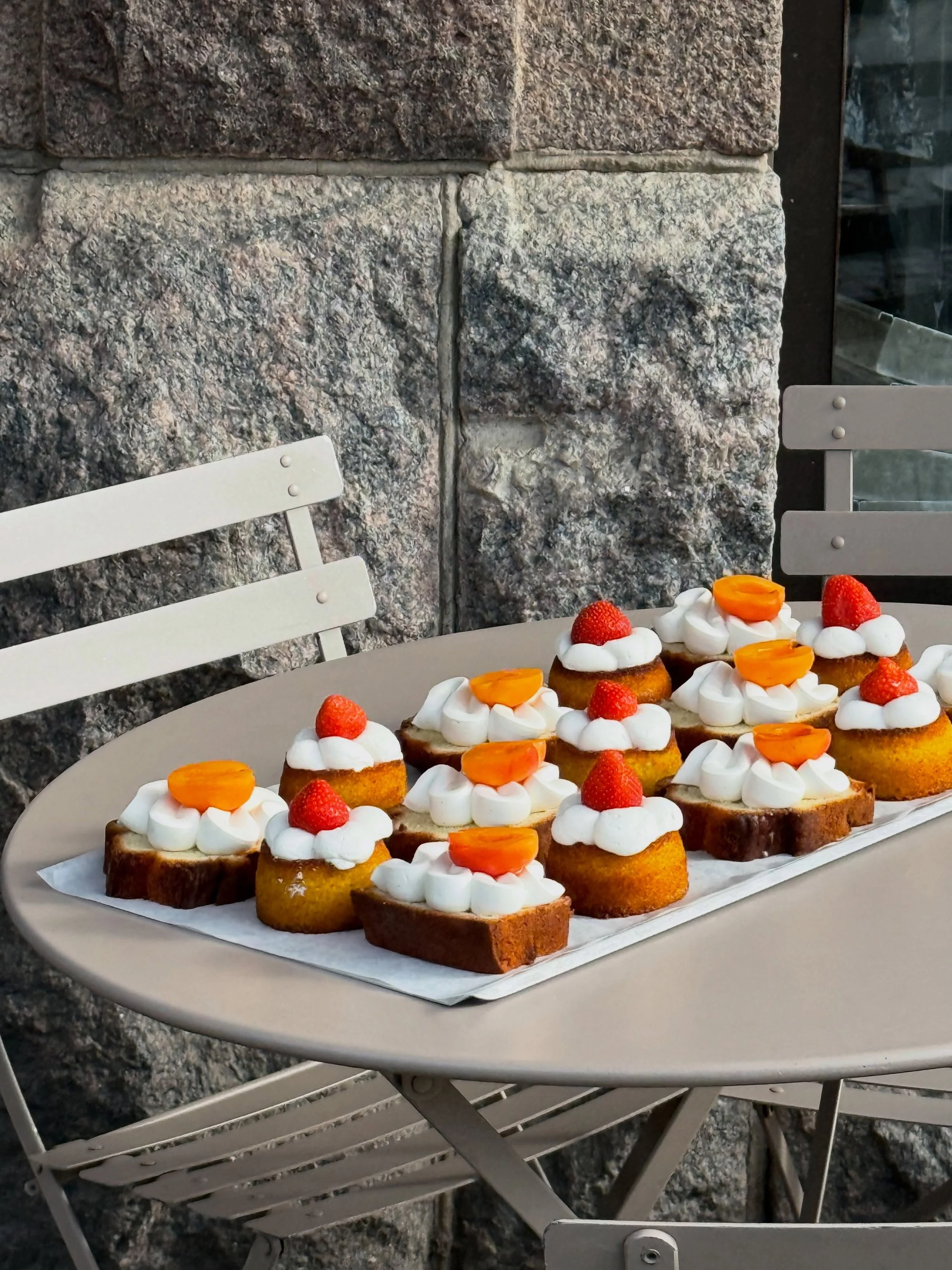Clouds of cream, pops of color &mdash;  some bits and bobs of what&rsquo;s up this month:

- Ricotta, polenta &amp; strawberry
- Apricot loaf

See you at Agricolankatu <3

#way #helsinki