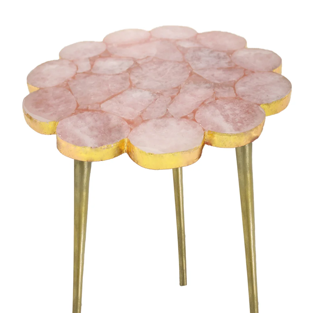 Rose Quart Accent Table