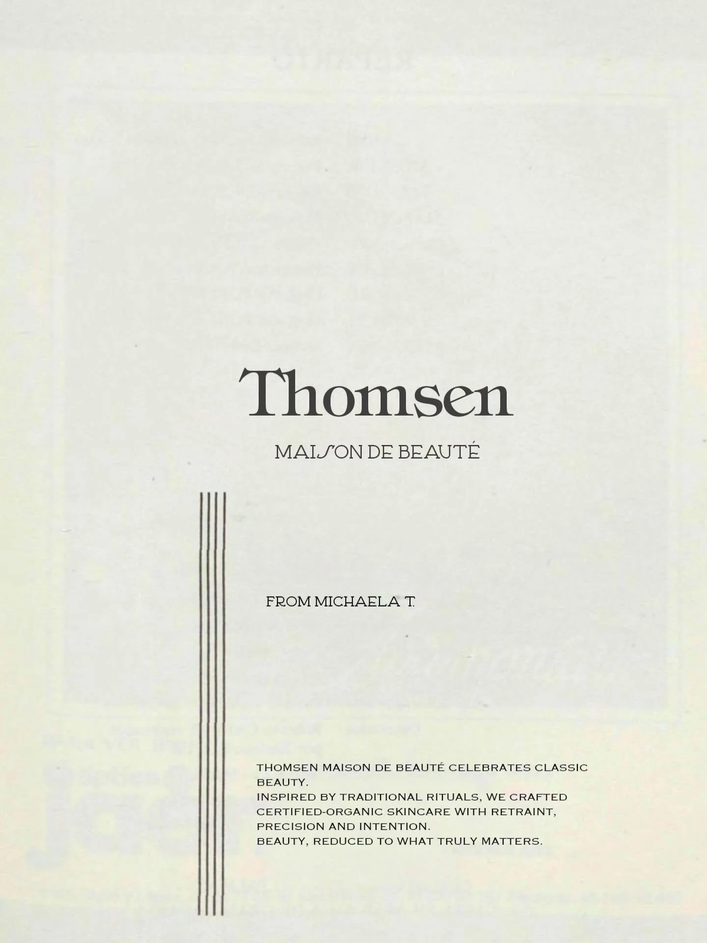 Same ideas. Same desires.
A more classique everyday.
Thomsen returns early february 💌