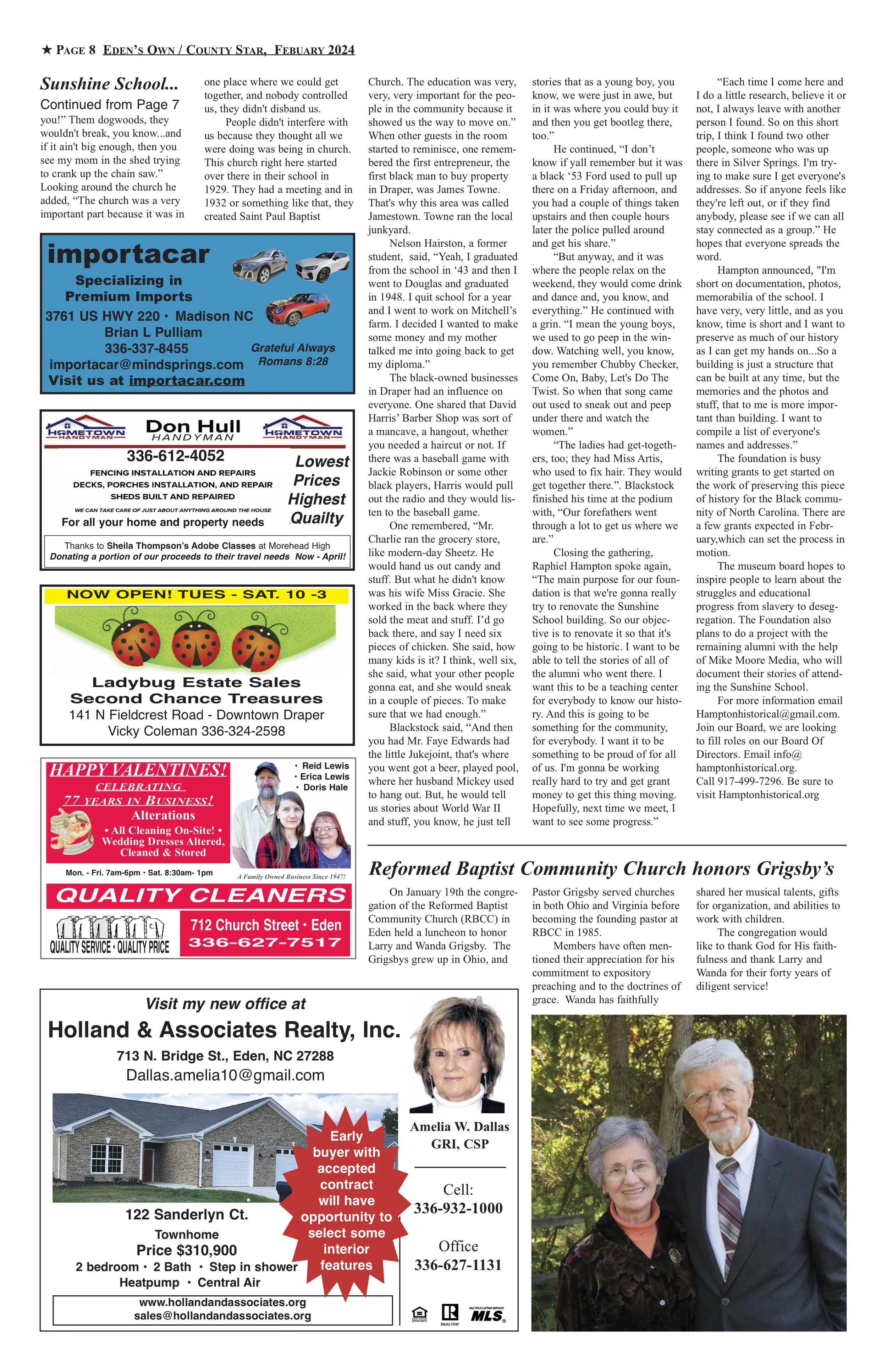 February Issue February Issue — Eden's Own Journal
