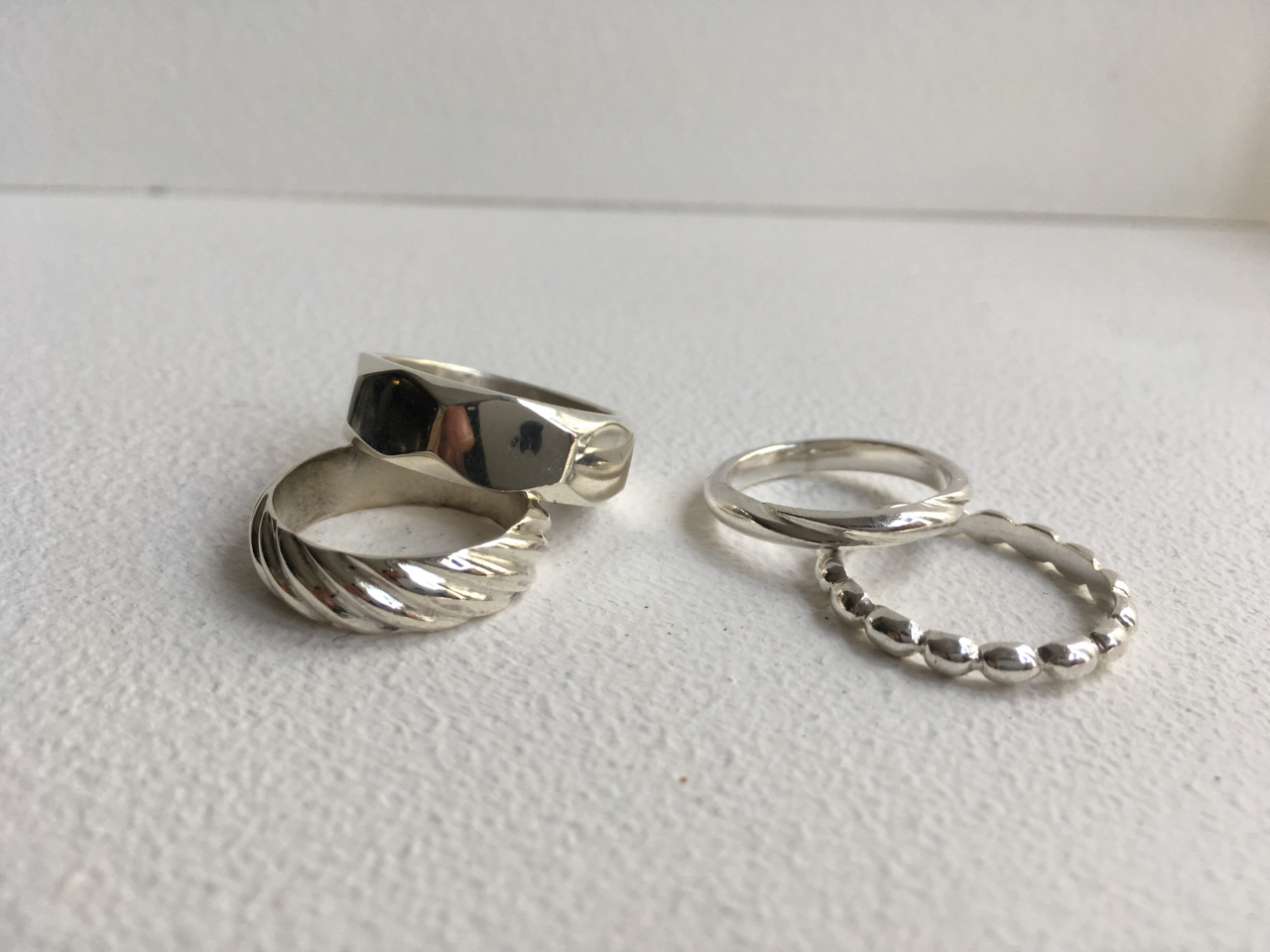 Carved Silver Rings