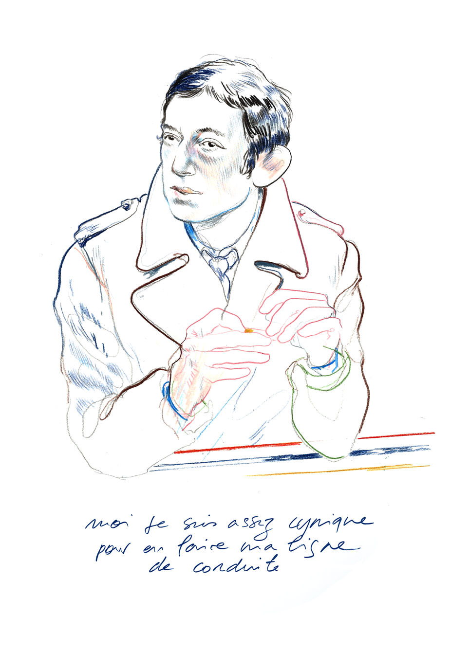 Serge Gainsbourg. From Repliques Exhibition with Annabel Briens. 2018. Galerie Cinema