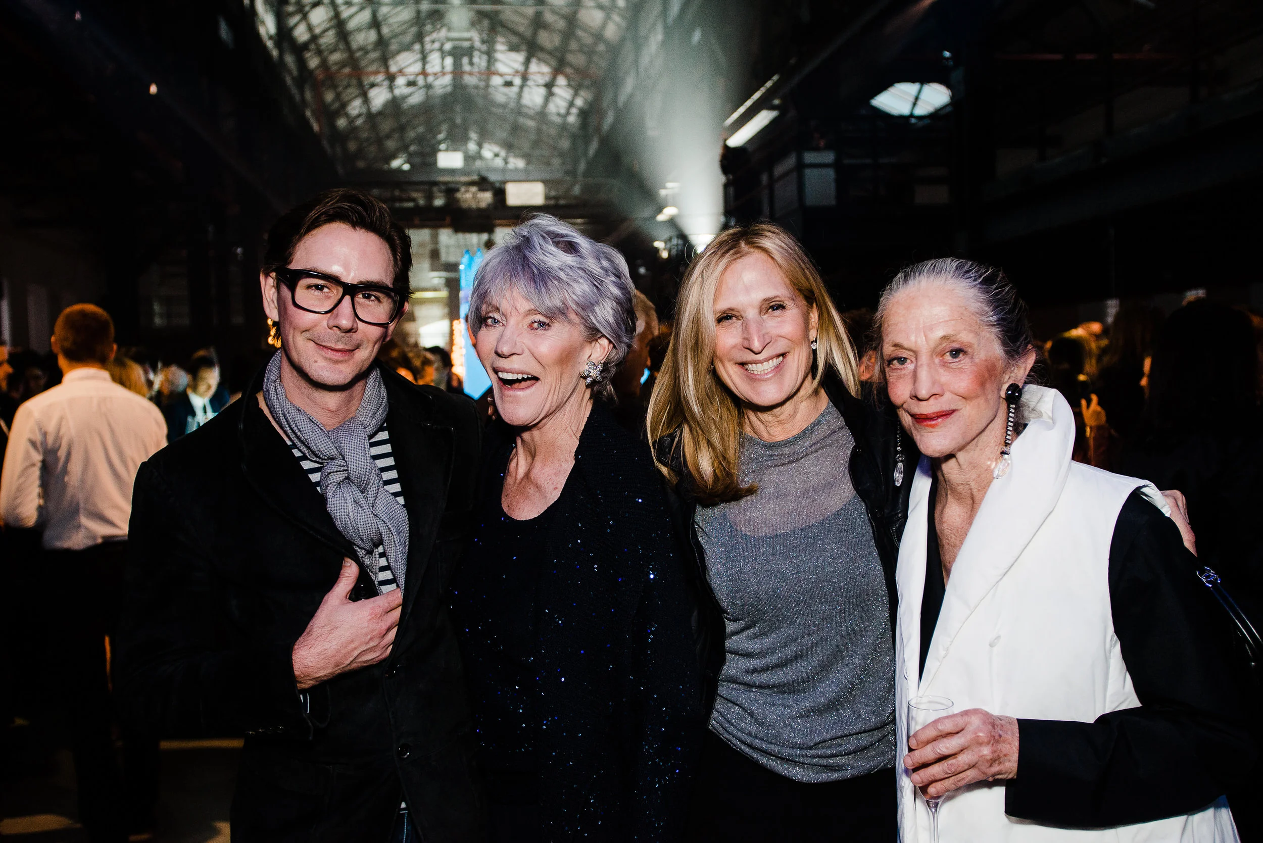 Susan Calhoun, Mayer Prince, Suzanne Cochran (9176999579) and Tim Rogers at Creativetime Gala at Brooklyn Navy Yards