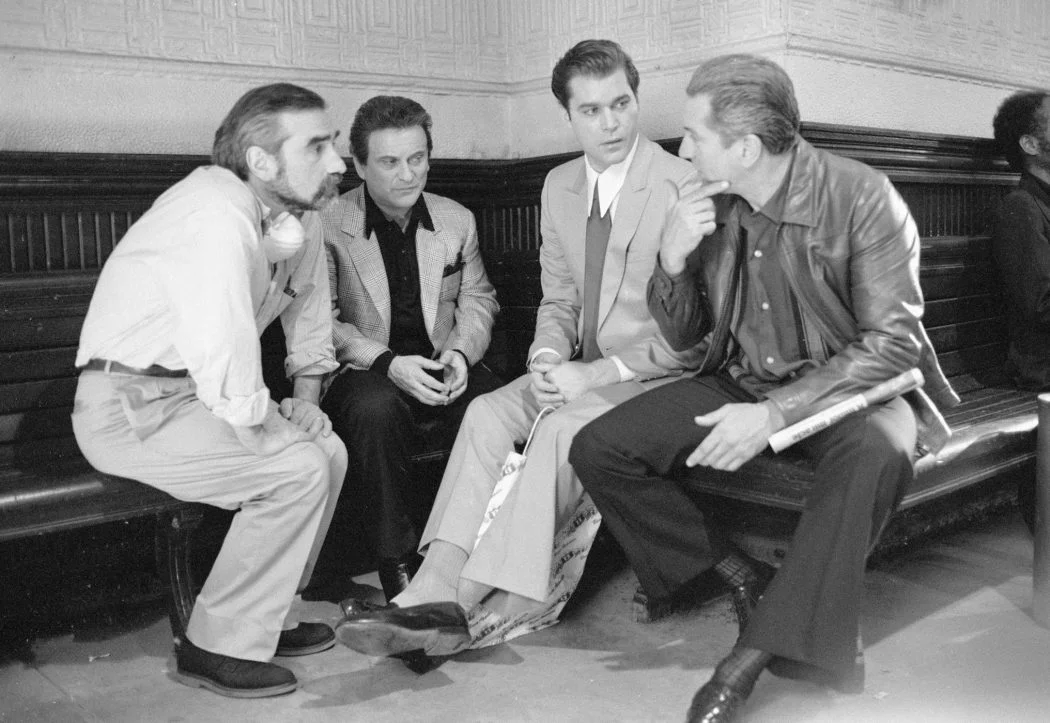 The stars of the movie Goodfellas with Martin Scorsese, from: https://cinephiliabeyond.org/goodfellas/ .