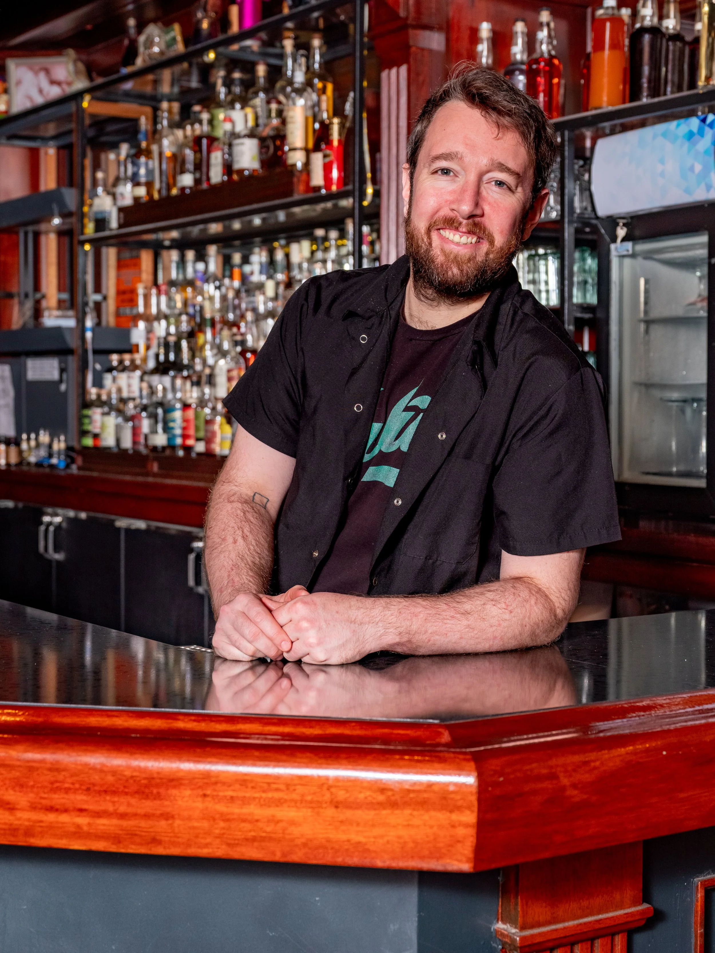Bartender Fred Beebe