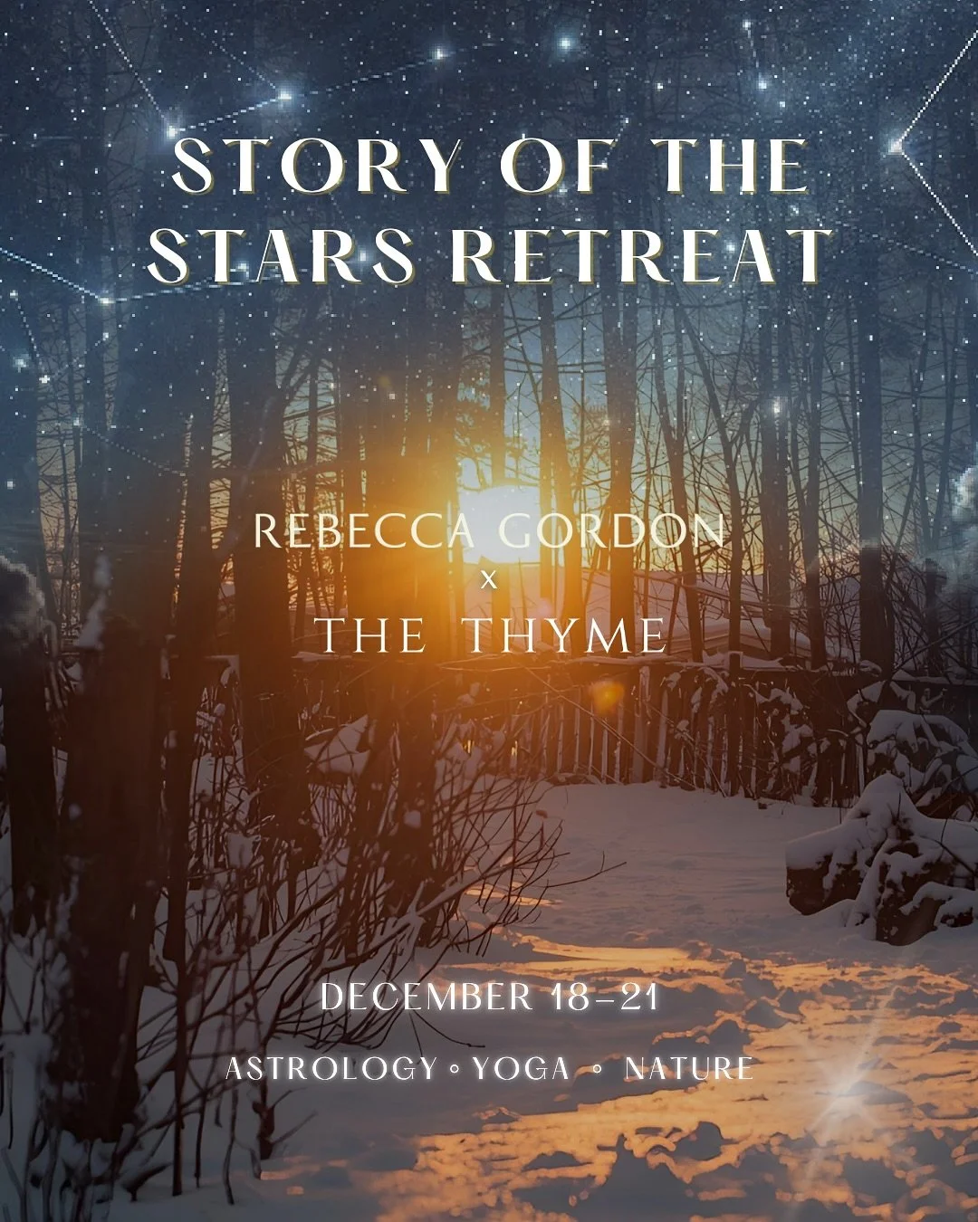 Sometimes a story unveils itself at the exact moment we need to hear it. Story of the Stars is a retreat that calls you back to the myths you carry, the constellations you come from, and the stories written in your soul. Beneath the living sky, we&rs