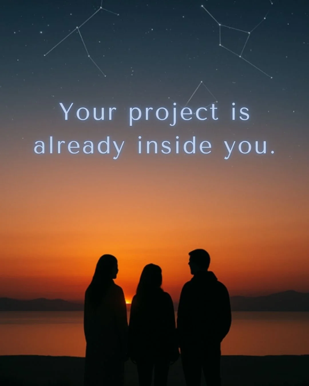 Your project is already inside you.

It&rsquo;s been whispering for months, maybe years.
Now we bring it into form.

In this module, you&rsquo;ll create your project using:
✨ The Elements Manifestation Method&trade;
✨ The 700-Year Business Plan
✨ You