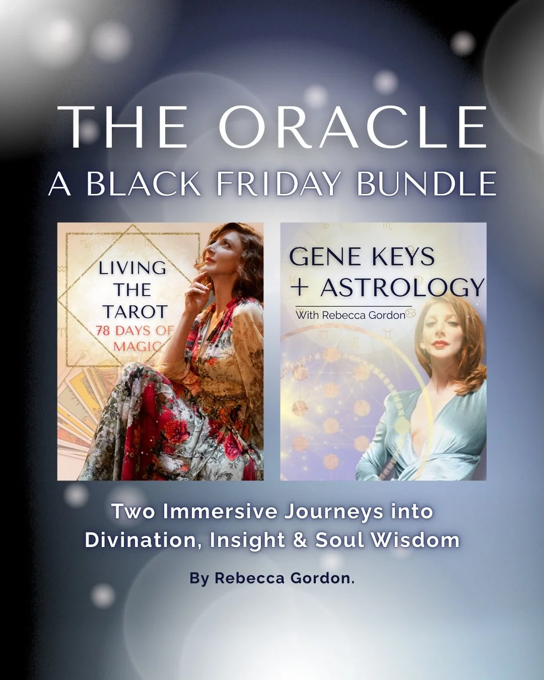 The Oracle Bundle is a gateway into two of the most powerful divination lineages we have, Tarot and the Gene Keys, woven through the lens of astrology, embodiment, and intuitive development.

Together, they offer a deep, initiatory path for those who