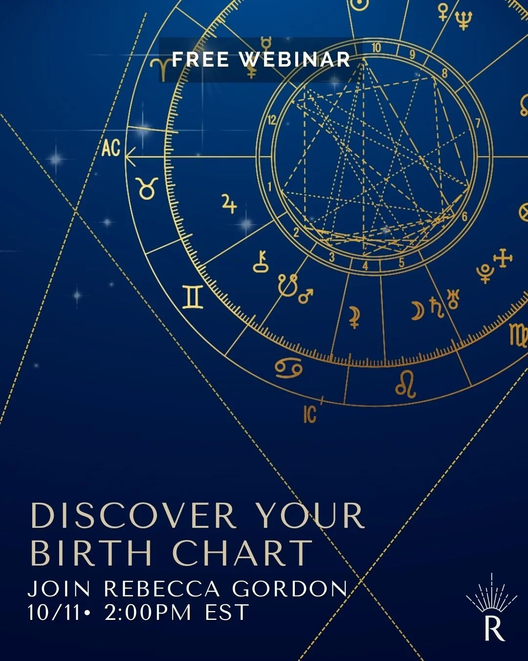 Your are invited to a FREE Astrology webinar: 
DISCOVER YOUR BIRTH CHART
Oct 11 | 2:00pm ET

GAIN ACCESS TO YOUR PERSONALIZED ROAD MAP AND LEARN HOW TO USE IT

Learn the Keys to Reading Your Birth Chart and get the following insight in this free 1 ho