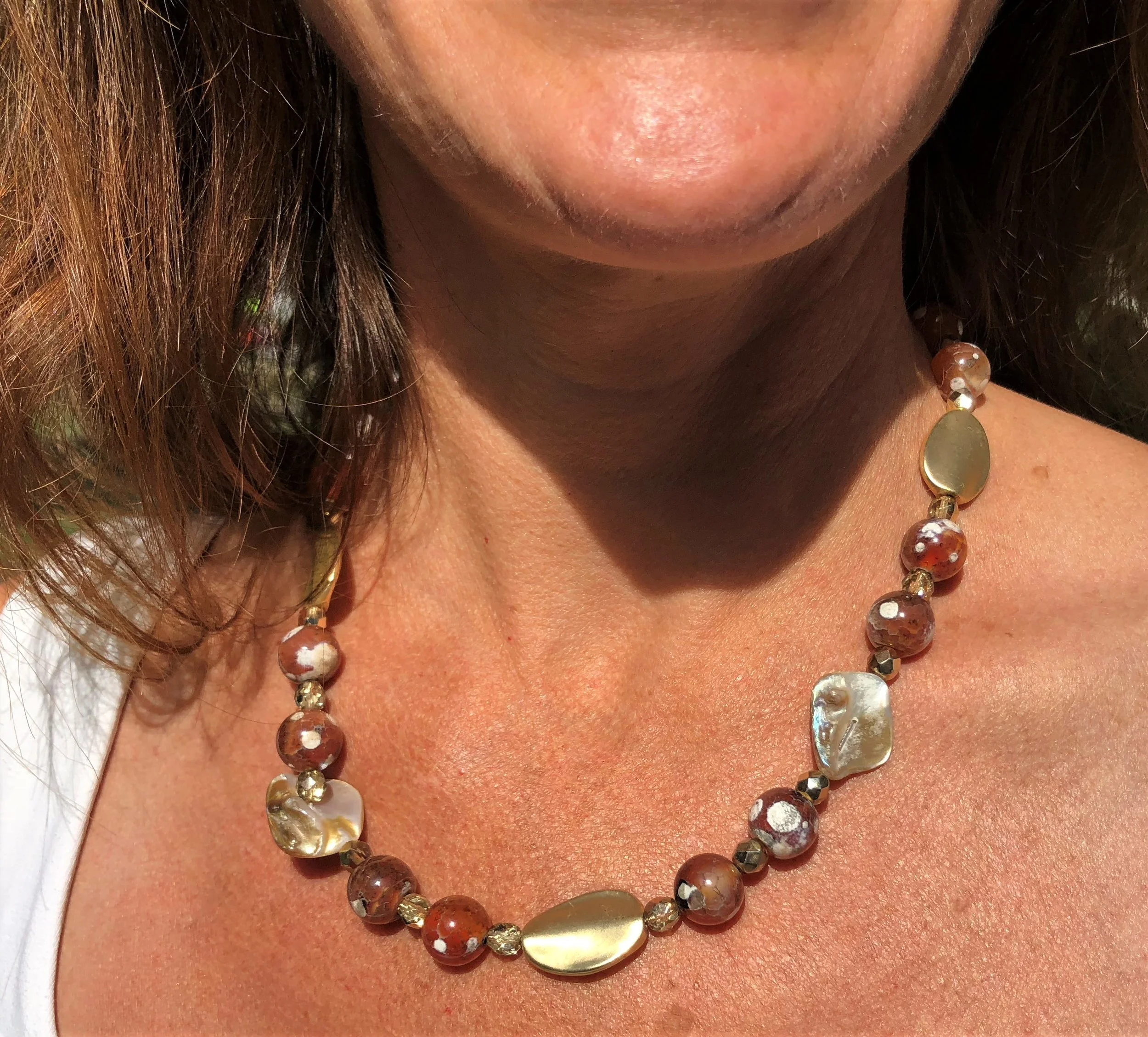 Jasper and Shell Necklace