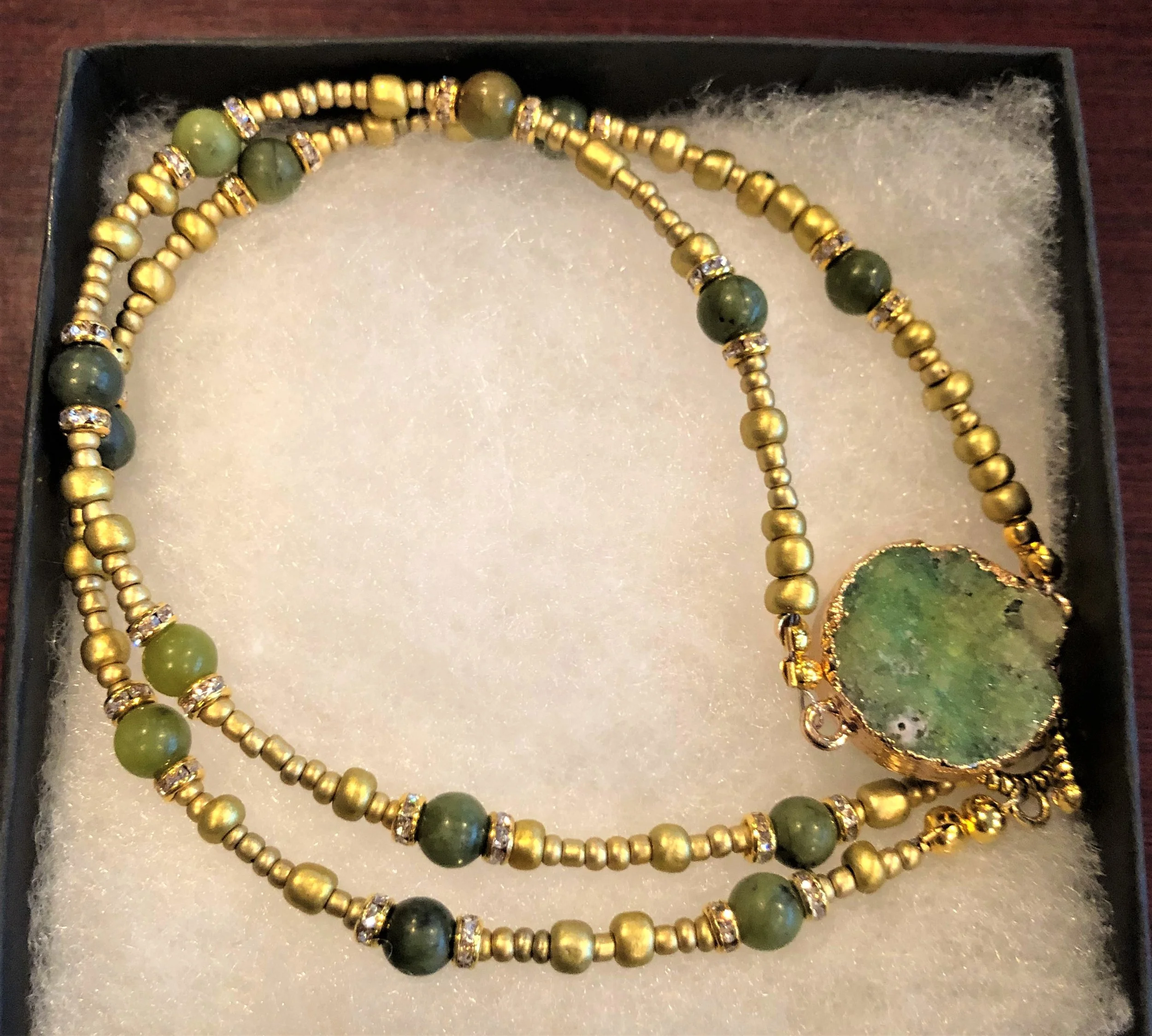 Green Druzy Necklace