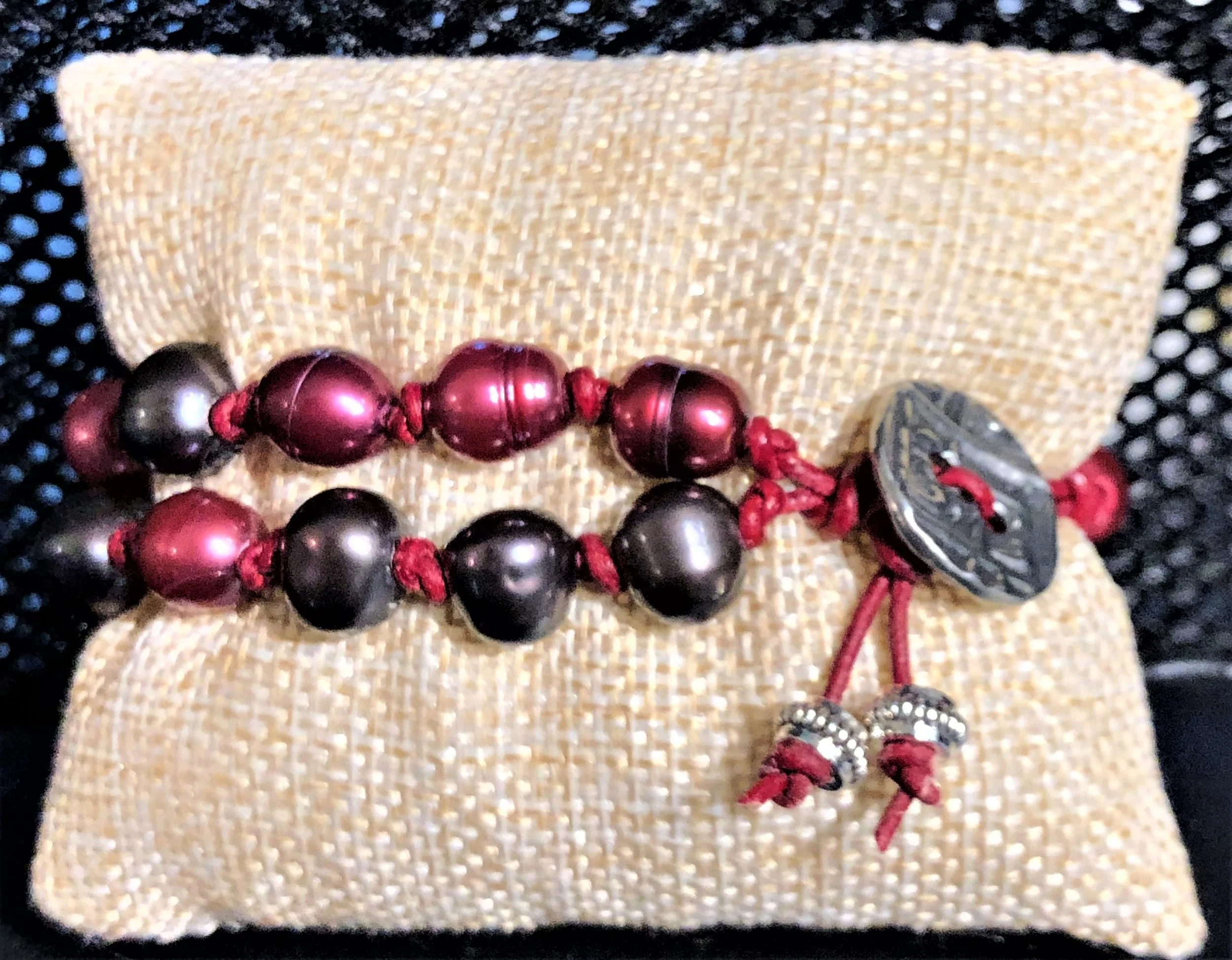 Freshwater Pearl &amp; Leather Bracelet