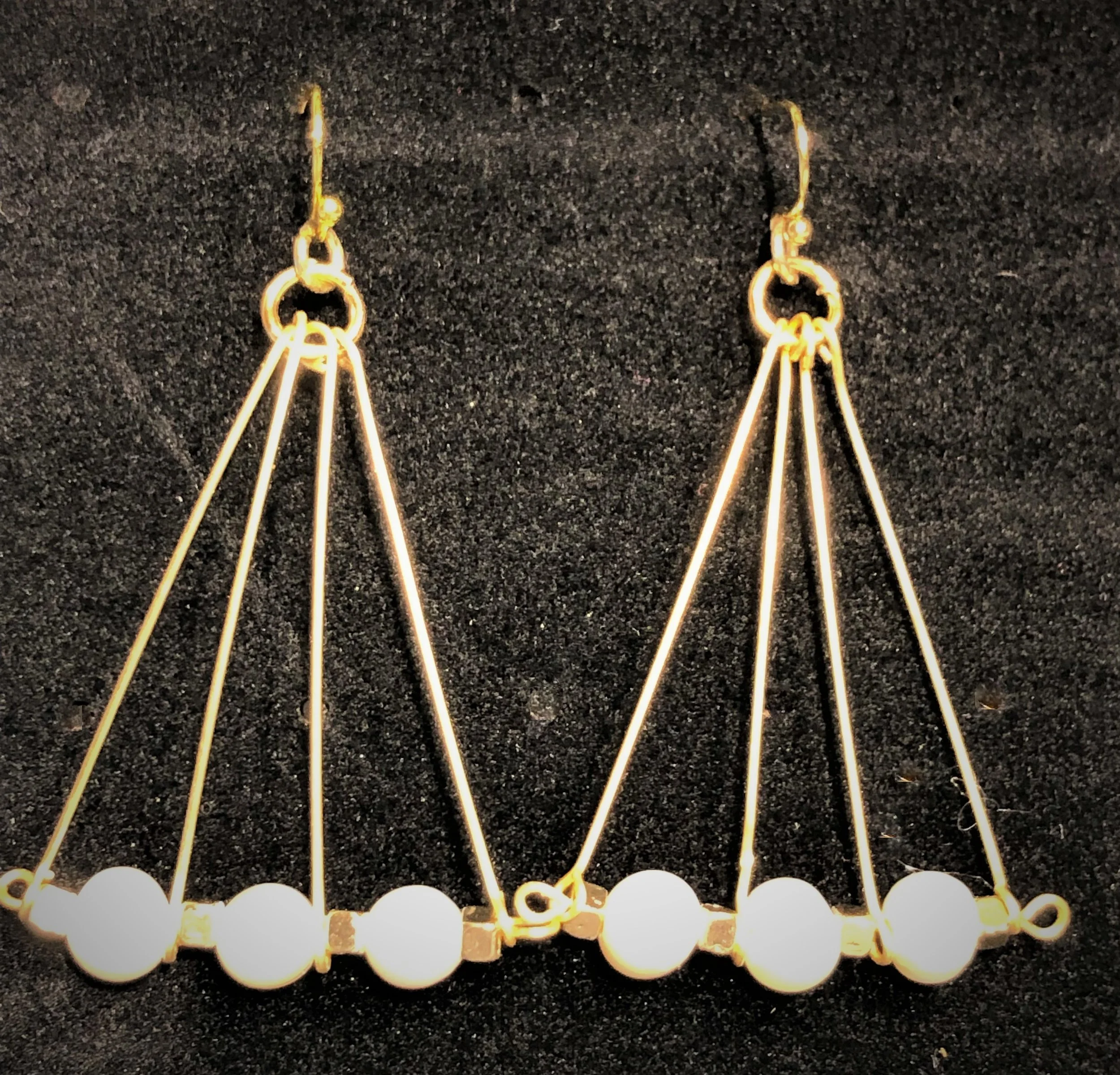 Freshwater Pearl Triangle Earrings
