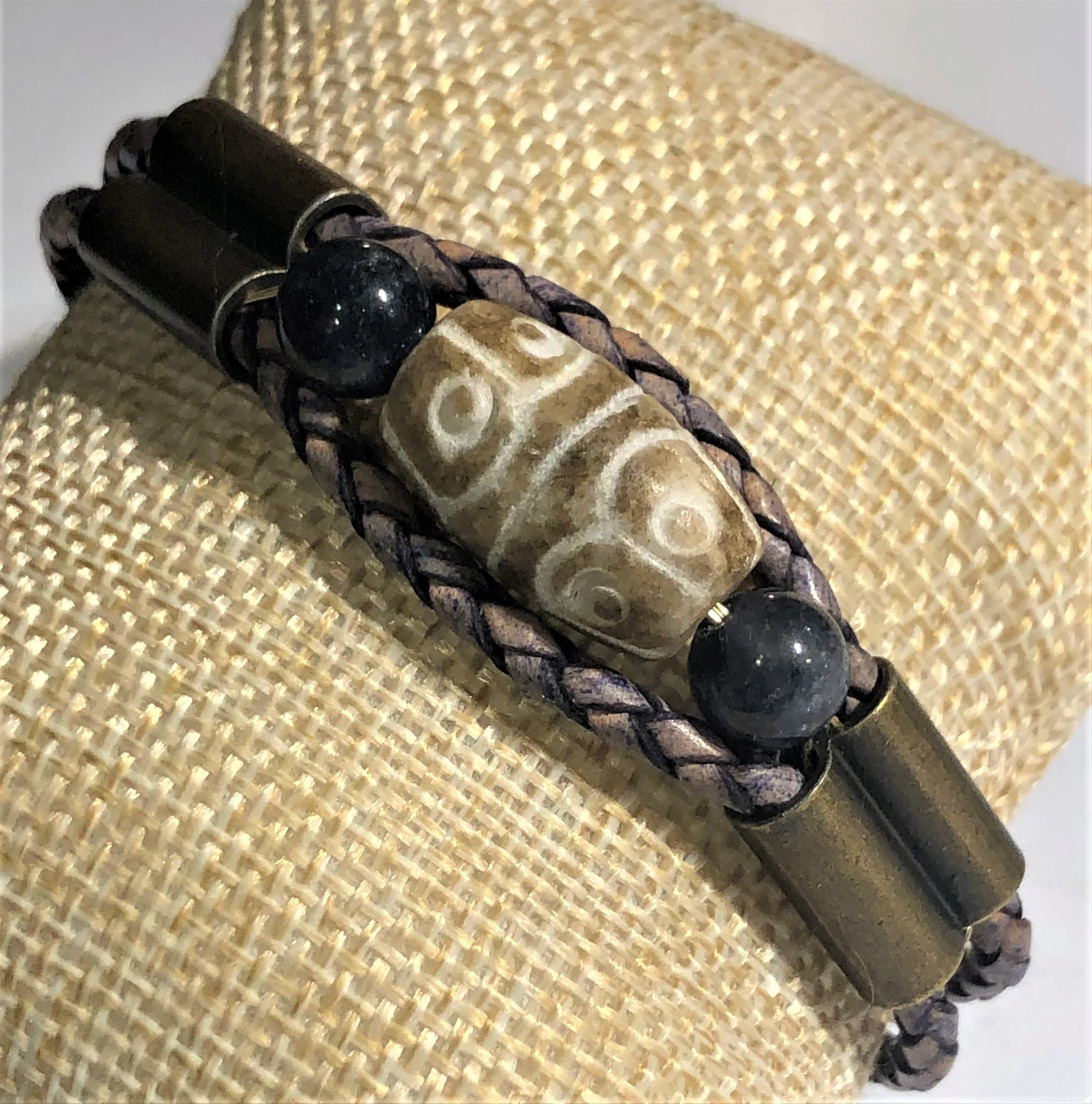 Ancient Bead Leather Bracelet
