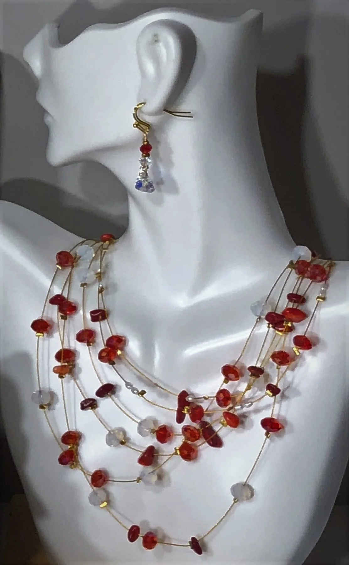 Red Crystal Illusion Necklace