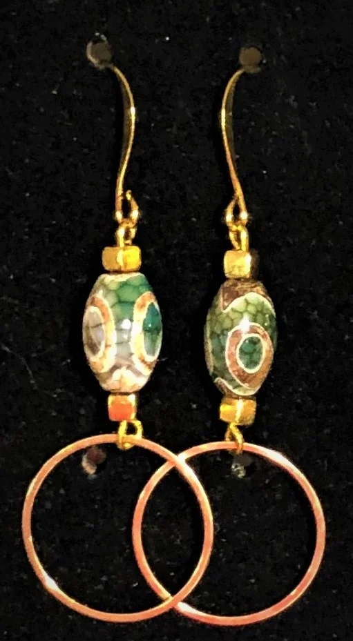 Agate and Hoop Earrings