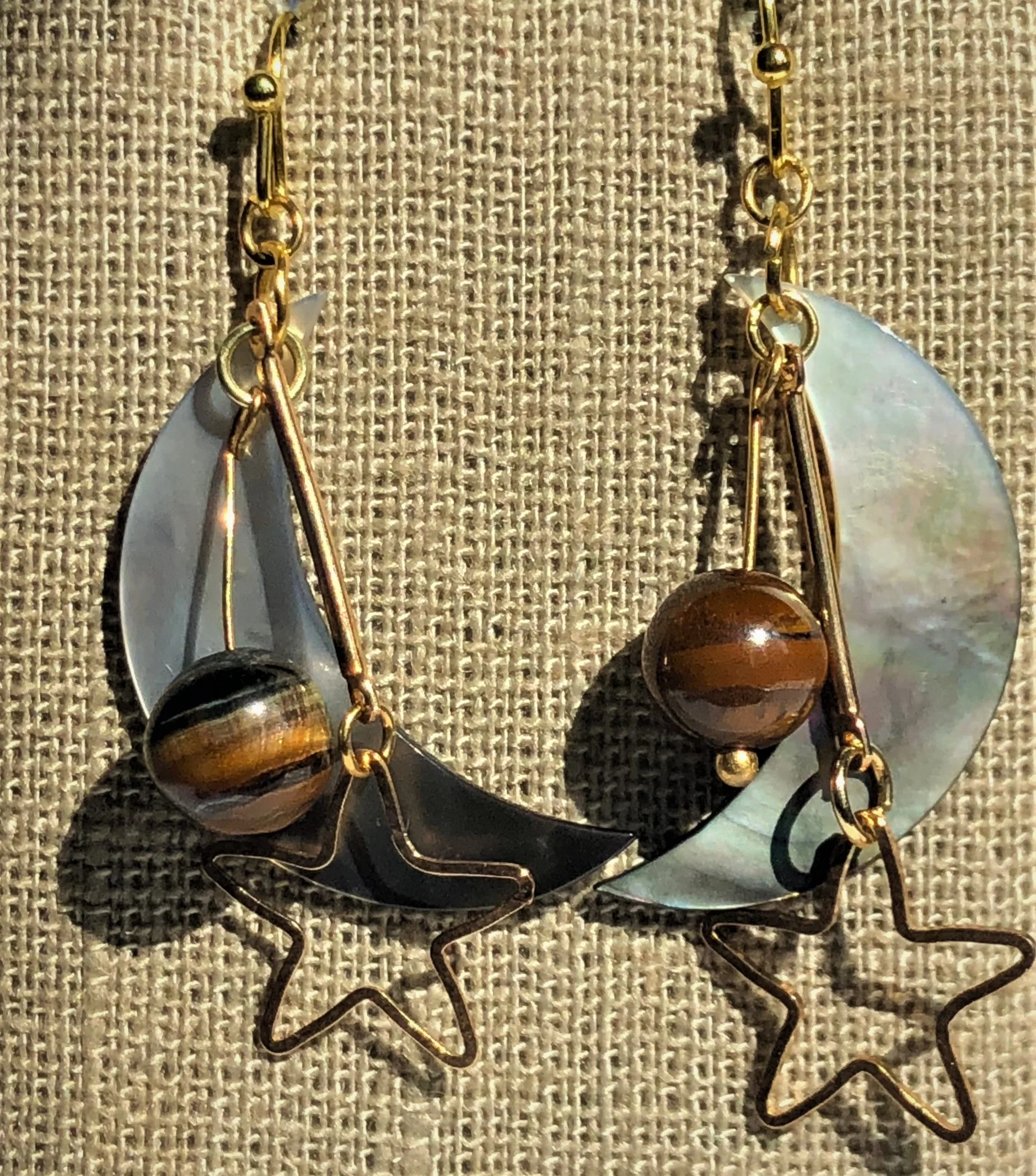Earth, Moon and Star Earrings