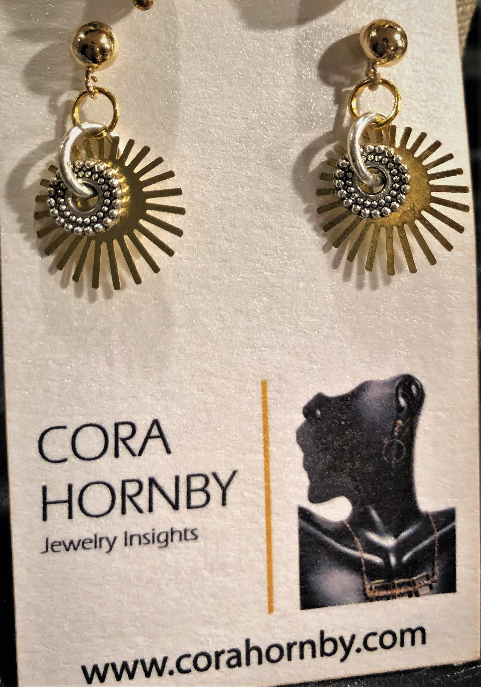 Brass Wheel Earrings