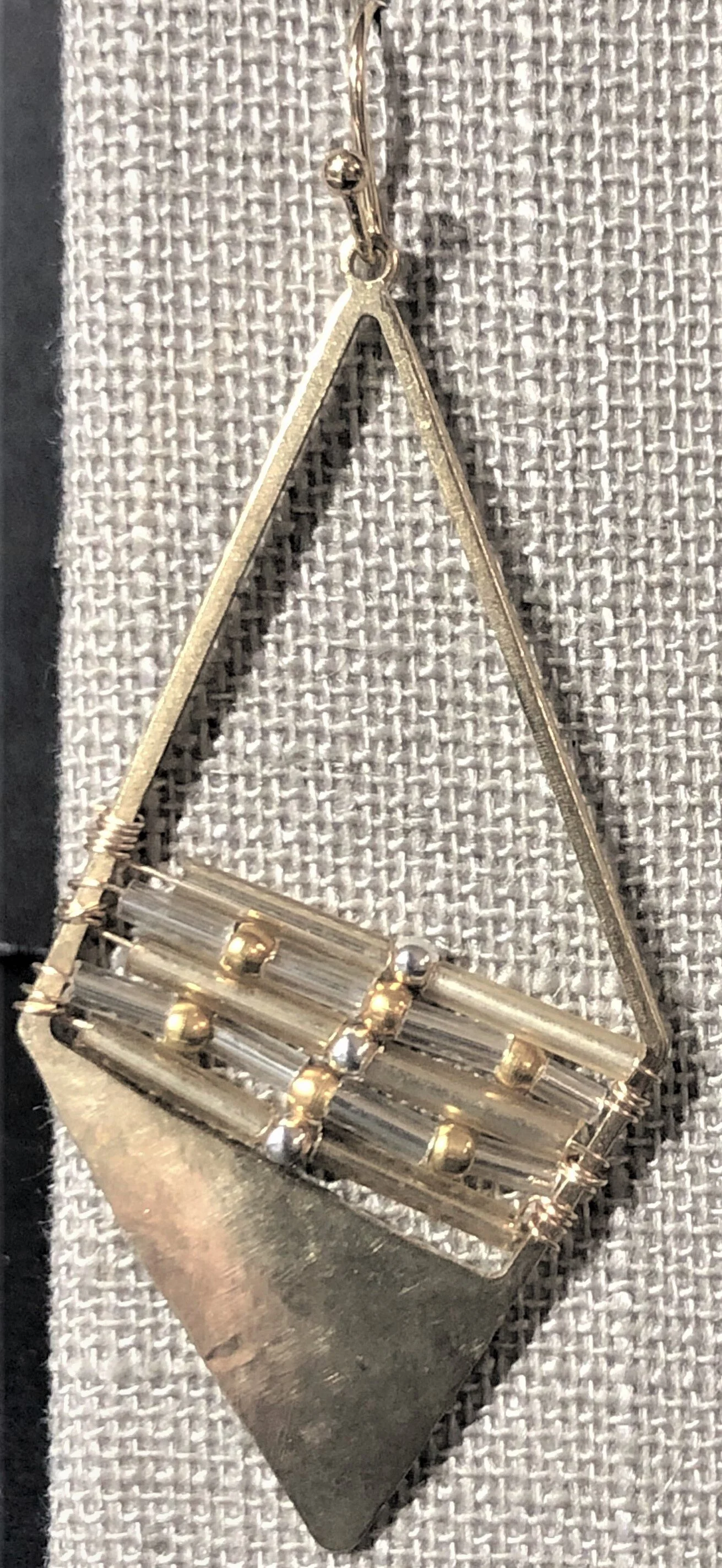 Hammered Brass with Silver and Gold Beads