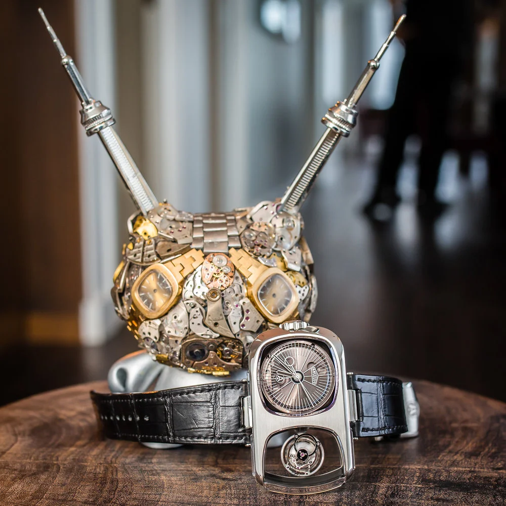 Angelus U10 Tourbillon Lumière and Watchpartsmotorcycle Kid Robot Vinyl Sculpture