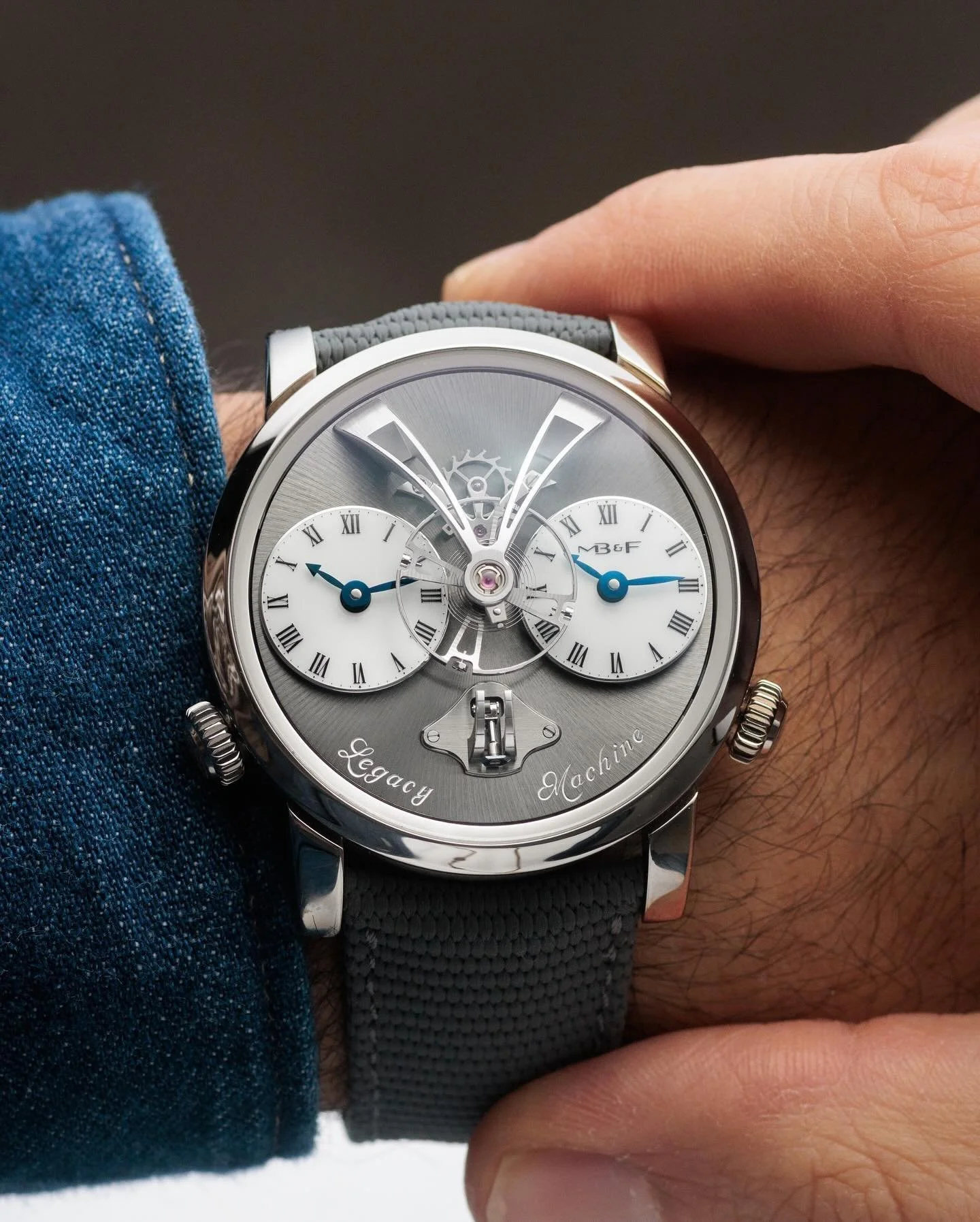 Created in collaboration with Kari Voutilainen and Jean-Francois Mojon, the MB&amp;F LM1 combines the spirit of traditional watchmaking with a distinctly avant-garde twist.

The brand&rsquo;s first round case, the traditional elements of this timepie