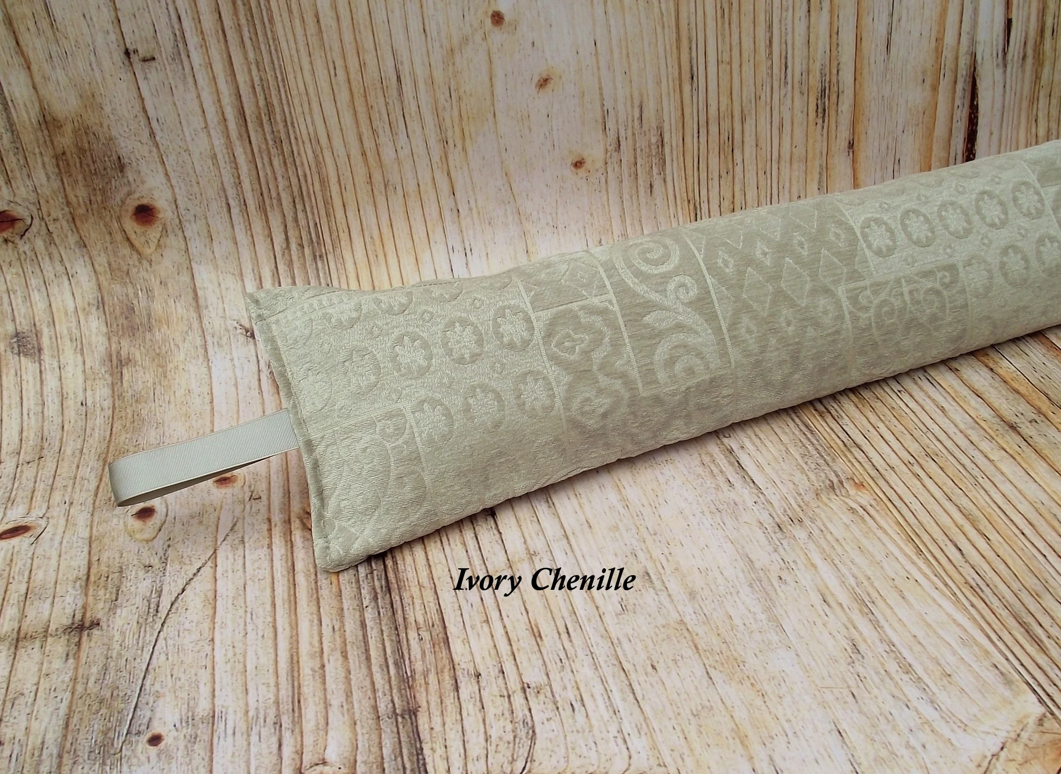 Ivory chenille draught excluder.JPG