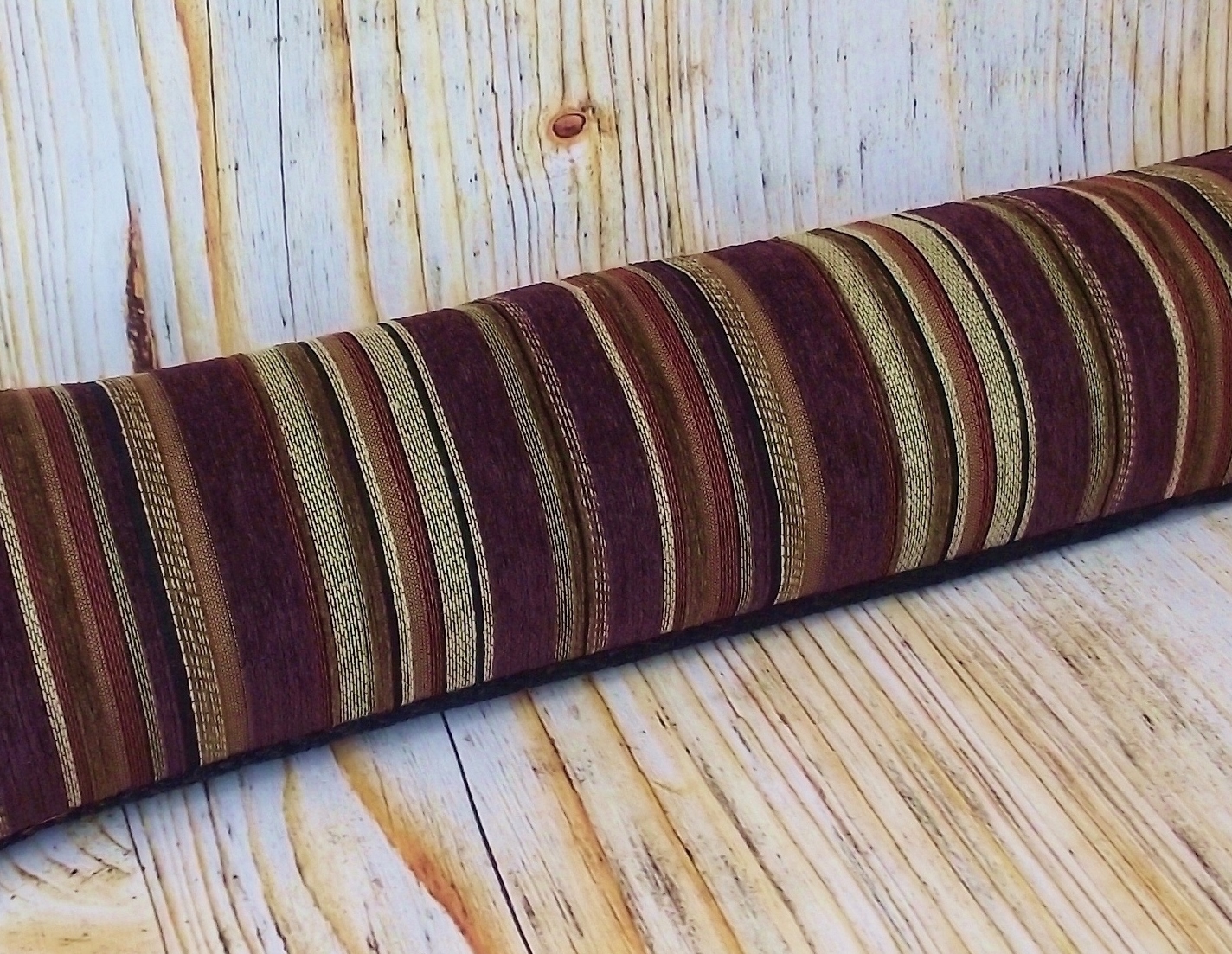 Burgundy chenille stripe draught excluder - Copy.JPG
