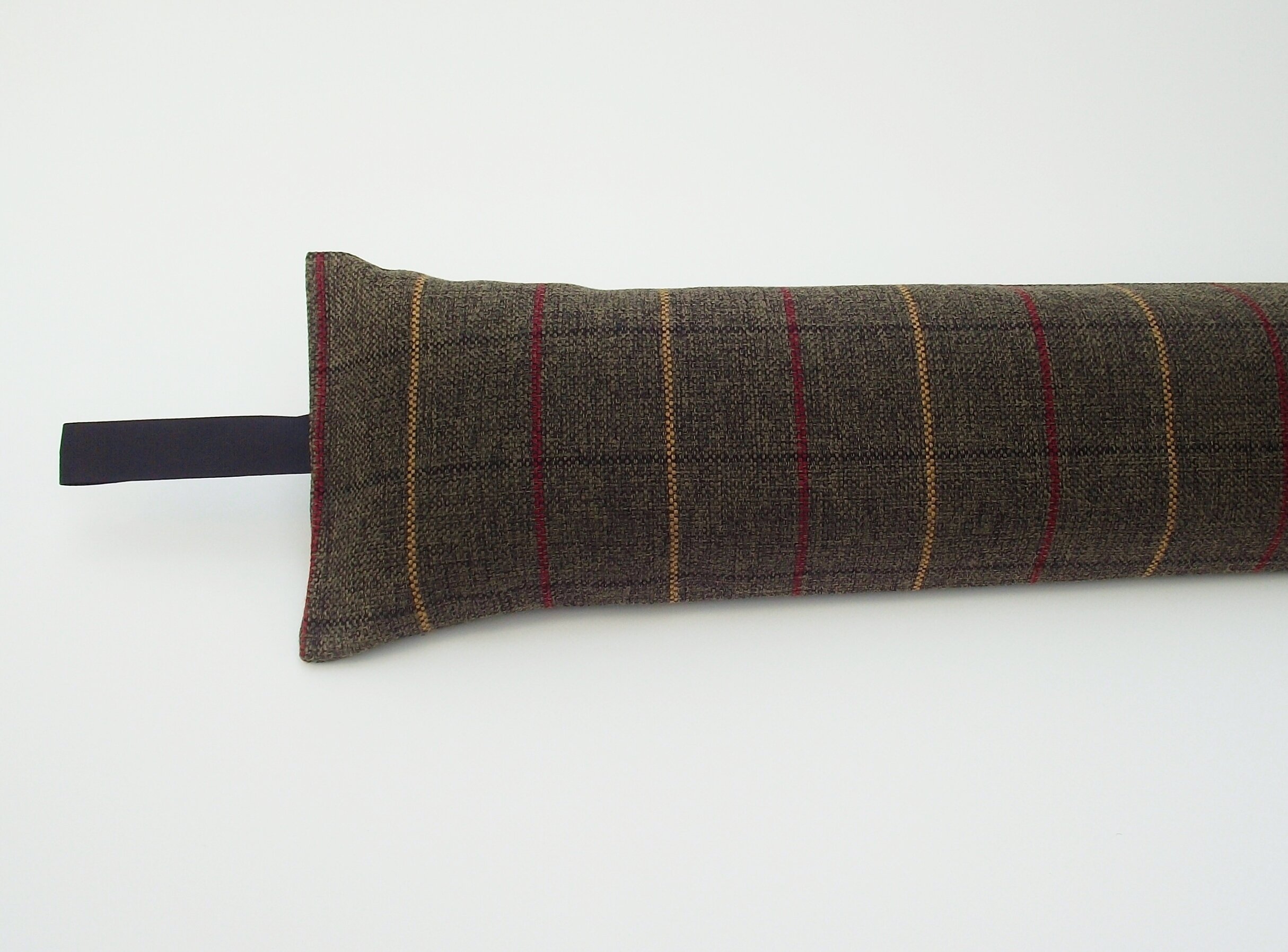 brown mustard check draught excluder  2.JPG