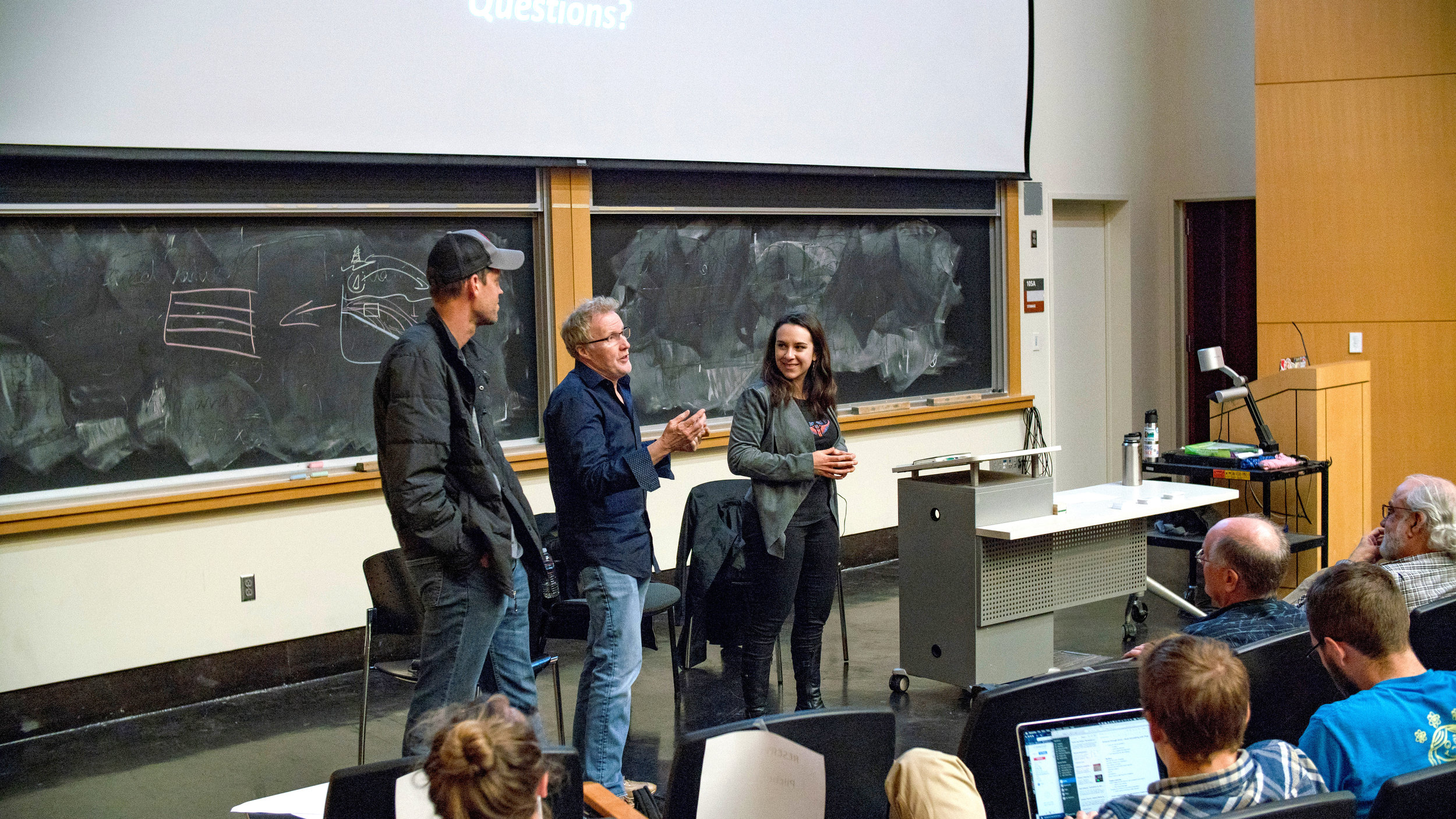  Joined by Character Art Director Matt Nolte (left) and Production Designer Steve Pilcher (center) from Pixar Animation Studios, I presented a workshop on visual storytelling for science communication at UC Berkeley in March 2018 for an audience of o