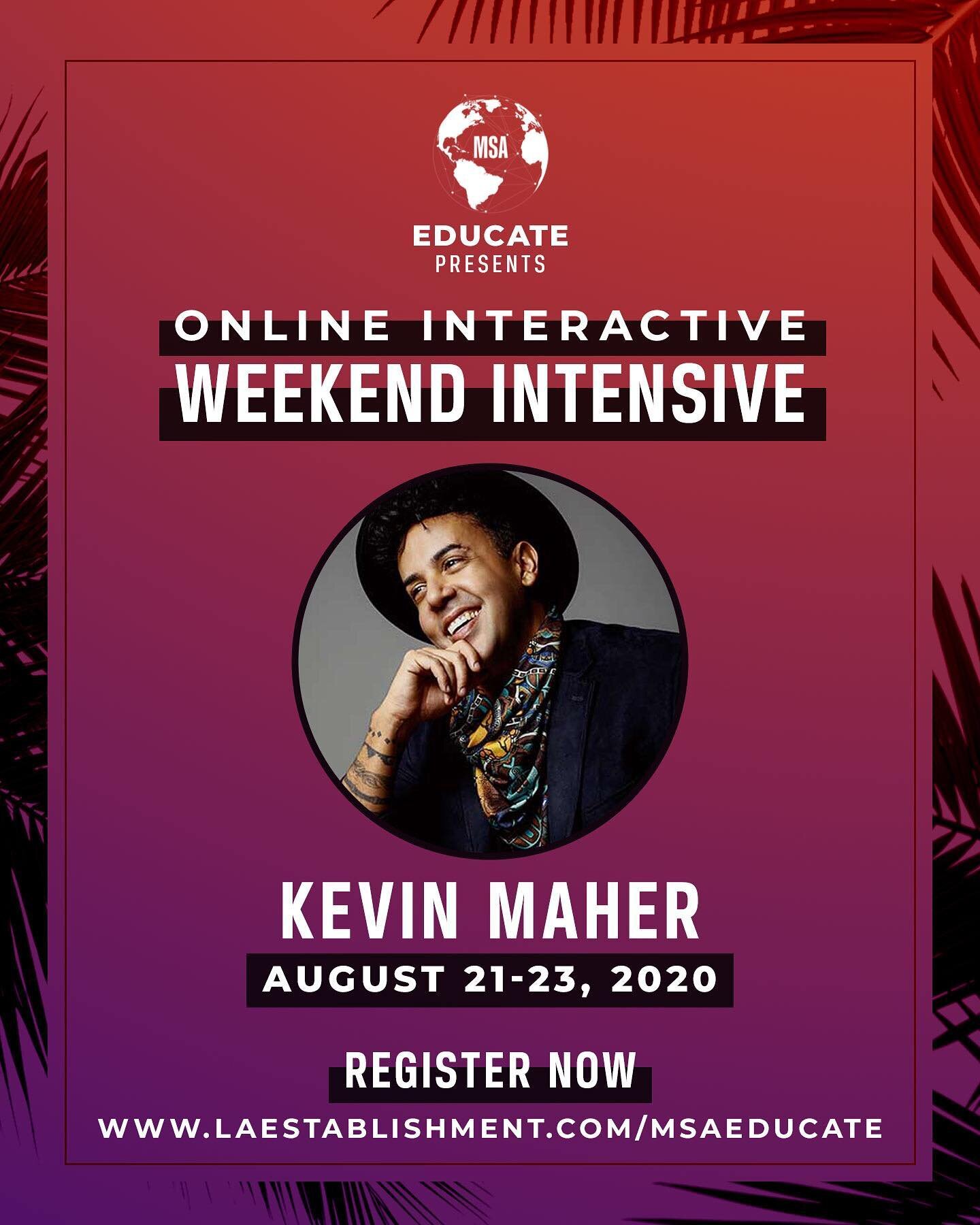 Join us this weekend for our Online Intensive to train with @kmaher56 and the rest of our incredible faculty of @msaagency educators! Register NOW at www.laestablishment.com/msaeducate!