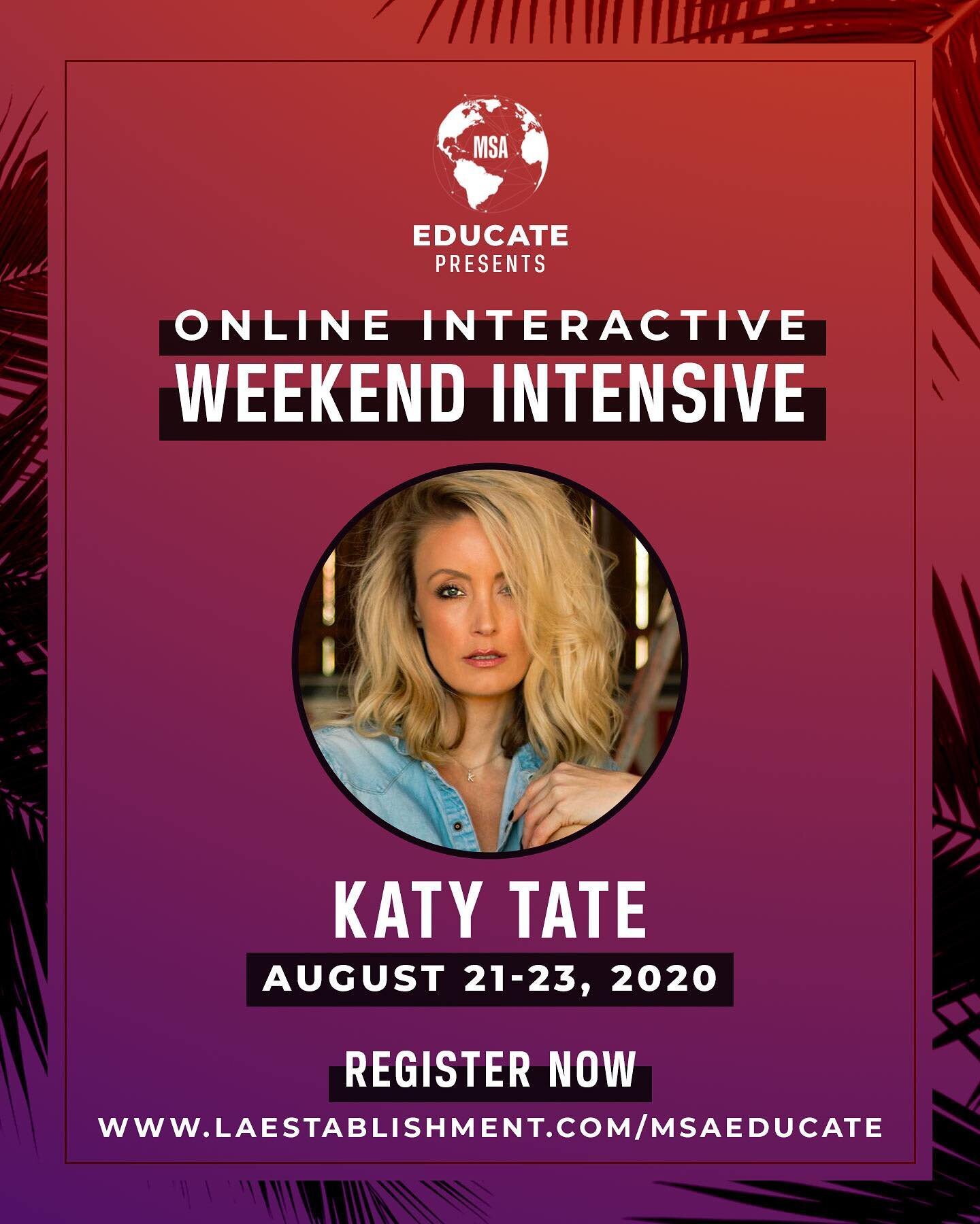 Join @katyt8 and the rest of our incredible @msaagency educators for the Weekend Intensive! Only a few spots left- snag yours now!!