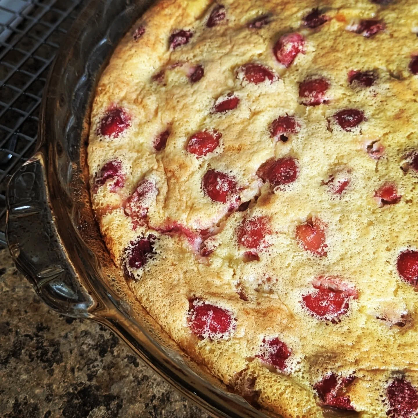 Sour Cherry Clafoutis #gardensourcherries #sourcherries #clafoutis #cedarknolleggs #cedarknollfinch