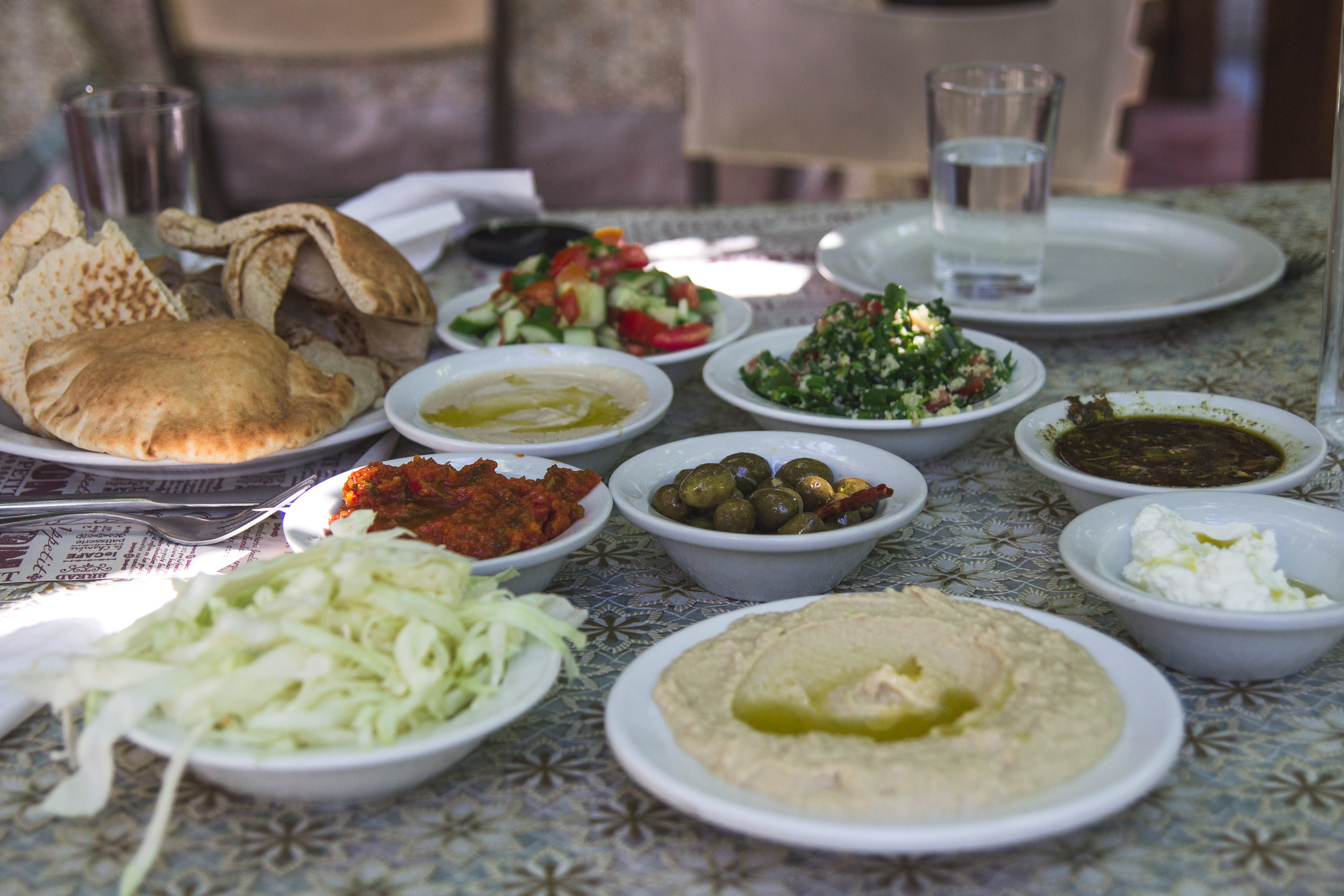 Amazing Israeli/Druze food. The owners of the restaurant were wearing traditional clothing, and the meal was too delicious!
