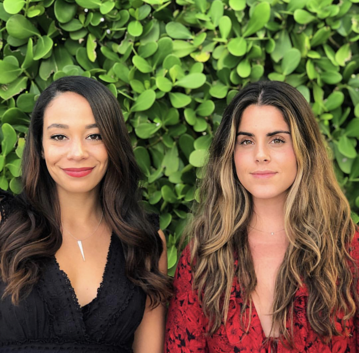 Ella Barnette (left) and Linsey Tambone (right) after a styling event at Alice and Olivia in West Palm Beach, Florida. February 2019