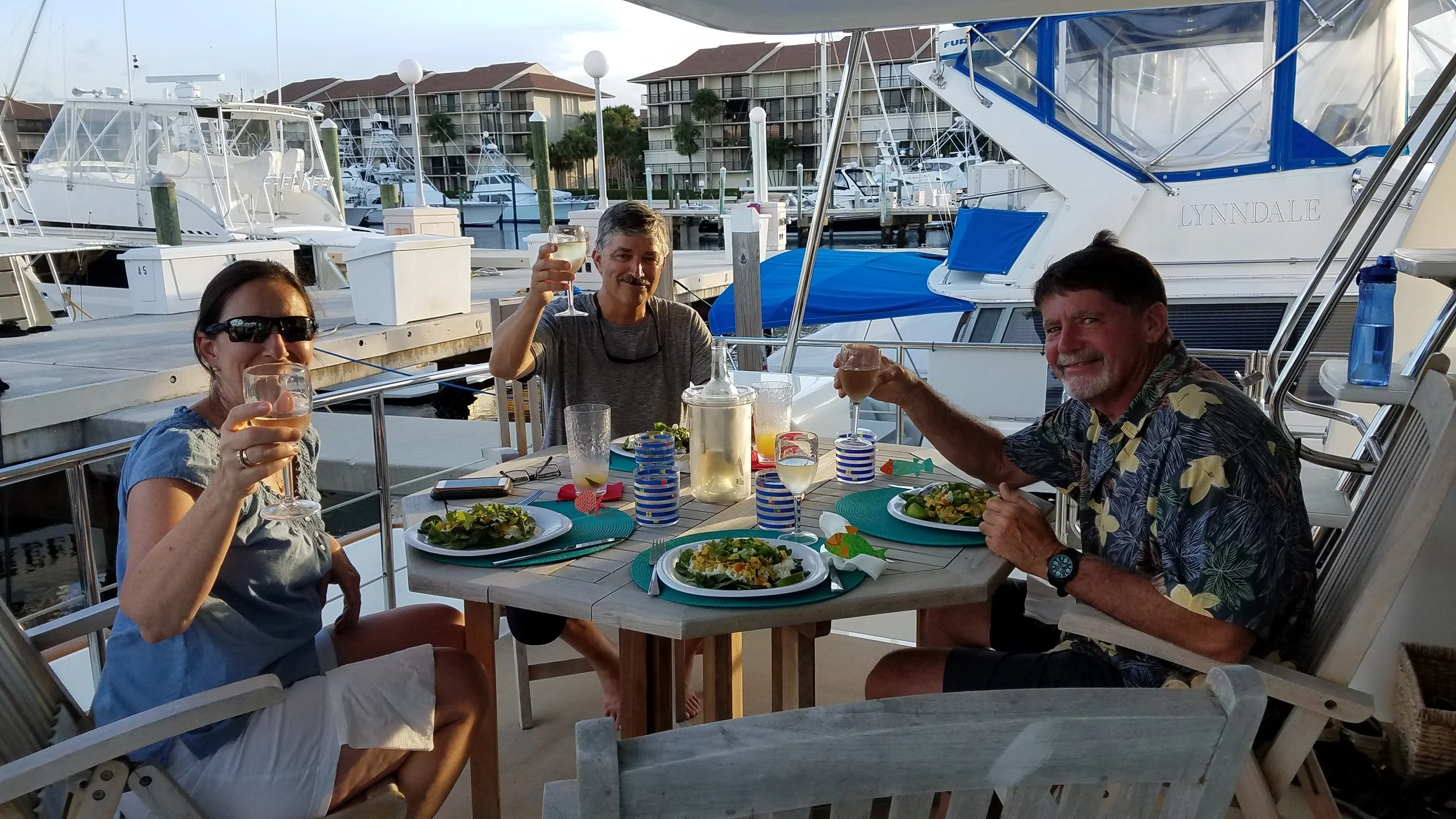 Our first dinner party on the boat.