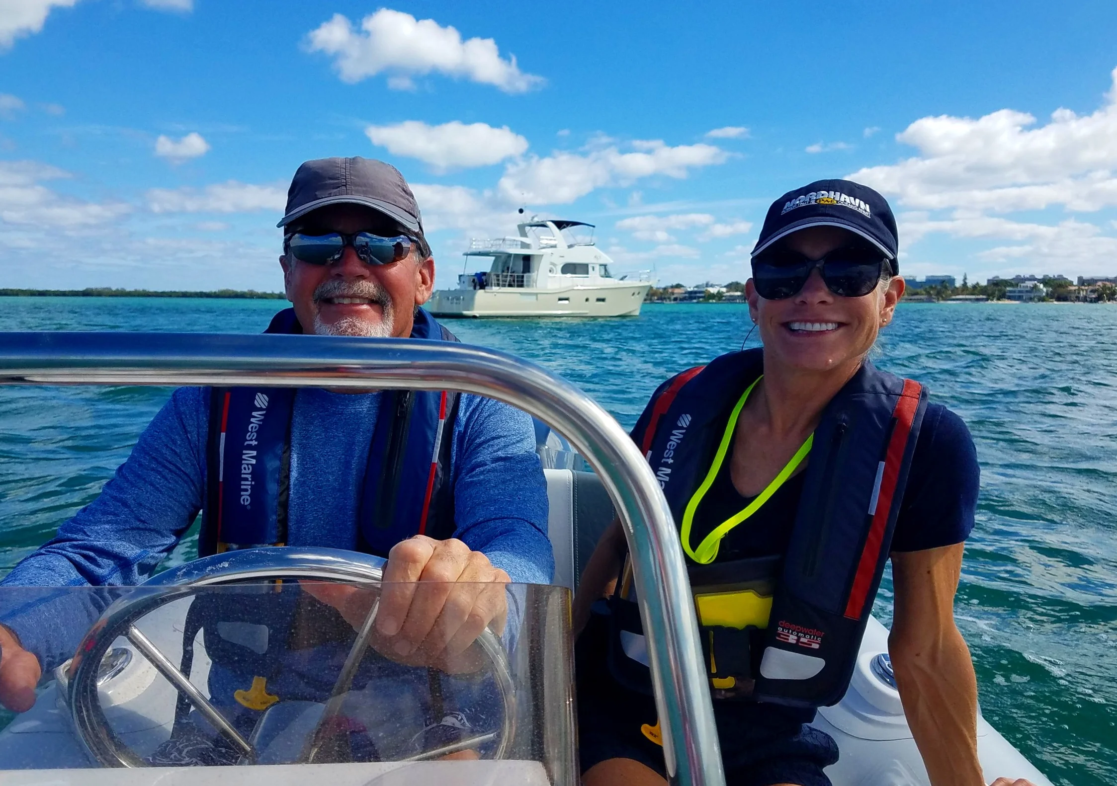 Independence anchored out in Biscayne Bay as we take the tender to No Name Harbor, Biscayne Key