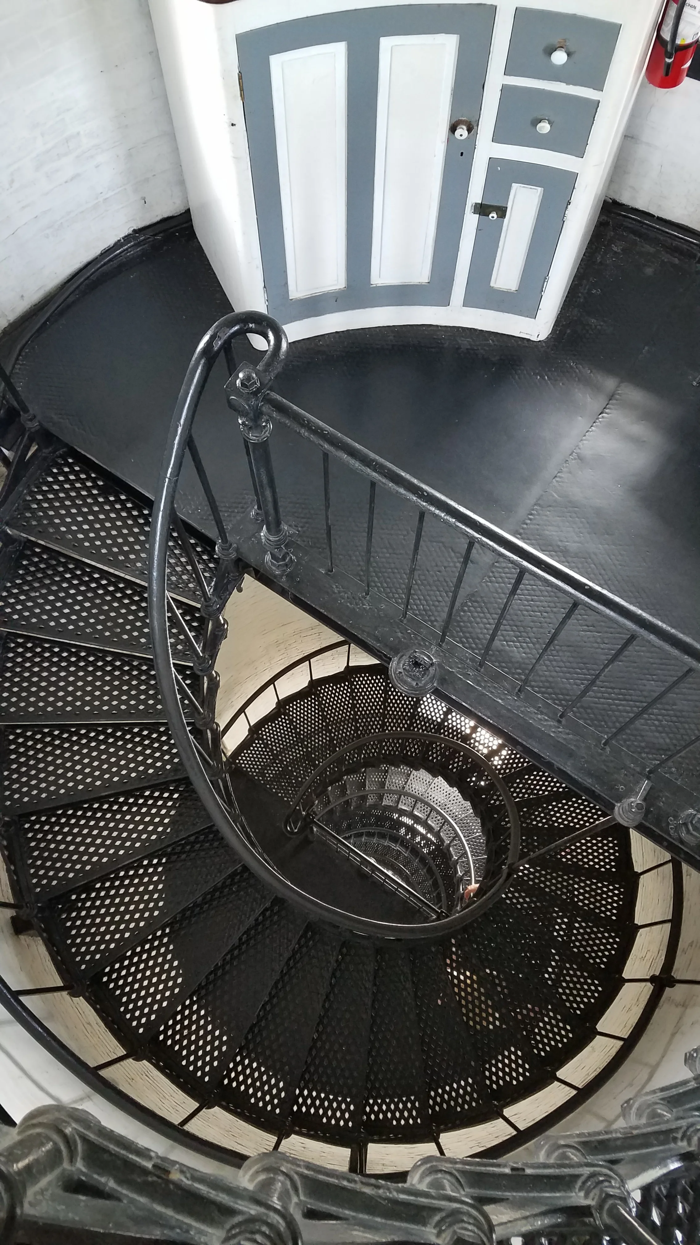 I am in love with light house stairs.