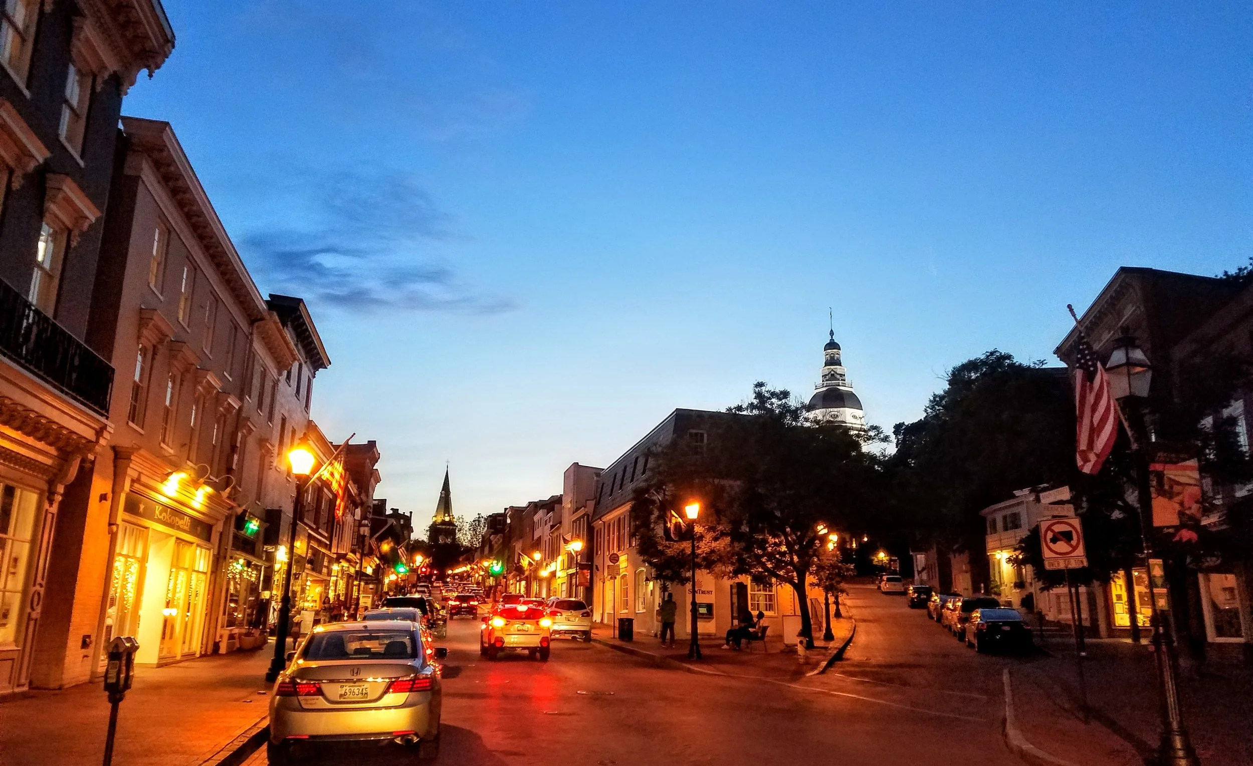 Twilight on Main Street, Annapolis, MD