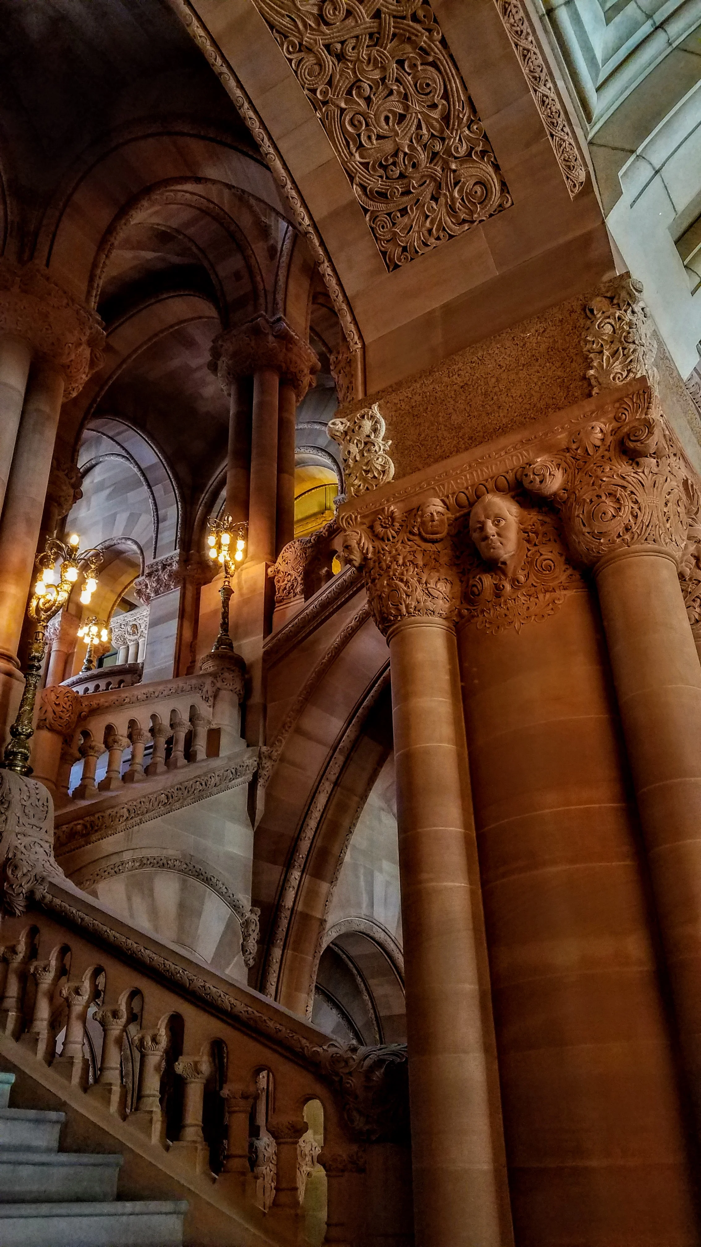 The sand stone stairways and carving in the State Capitol are amazing