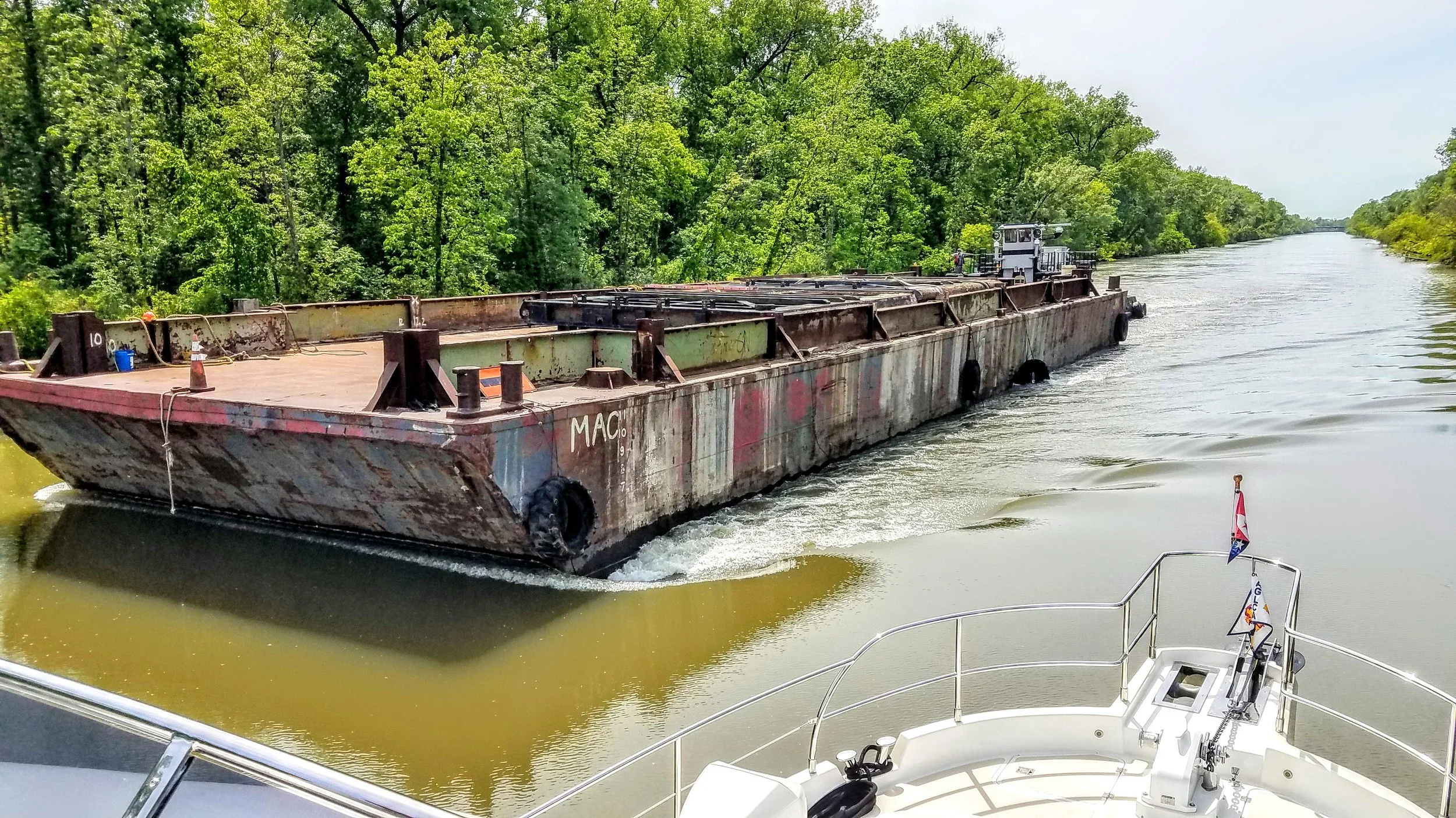 The Erie Canal was very busy today…barge one