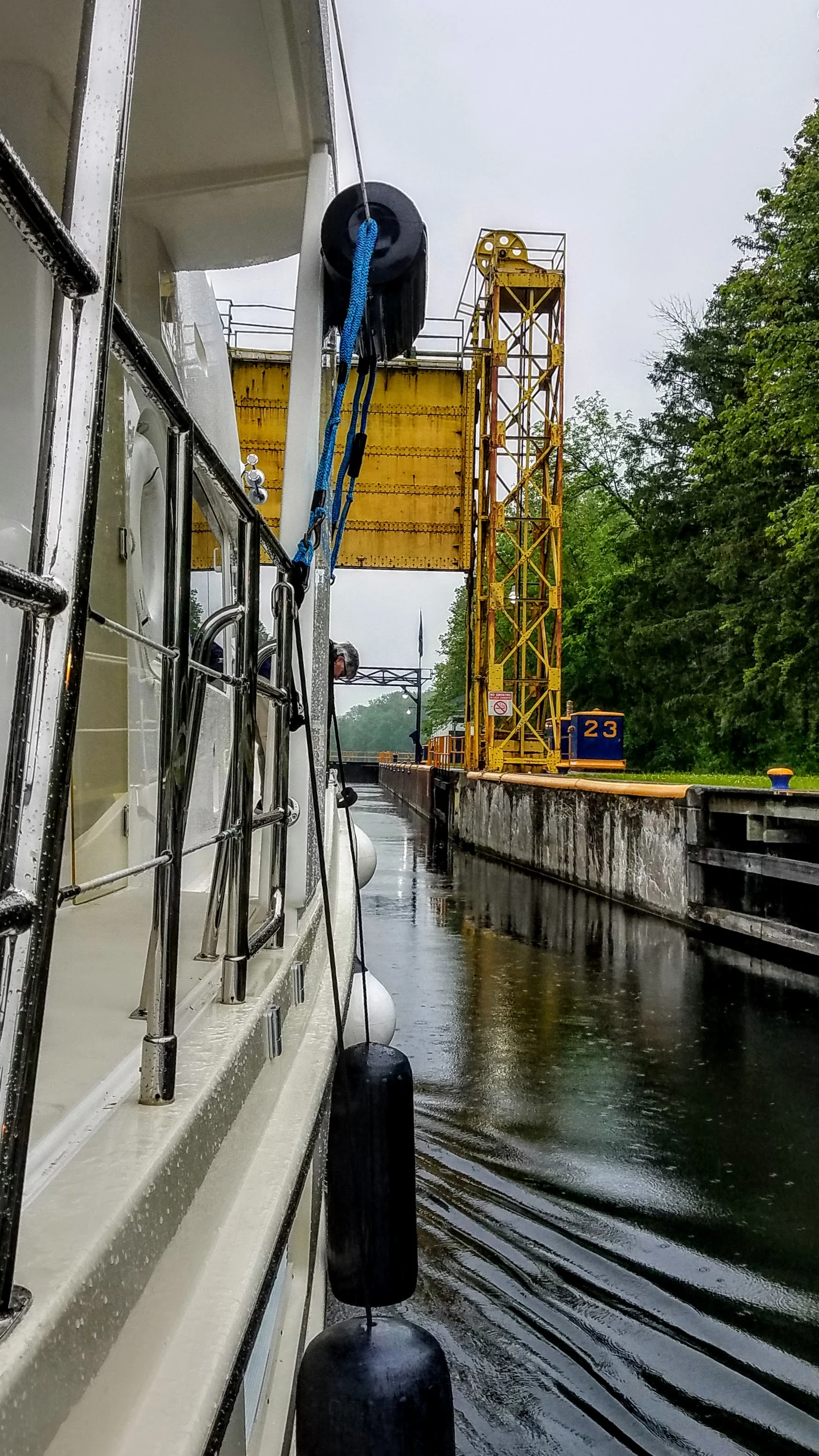Entering the last lock of the Erie Canal…lock 23